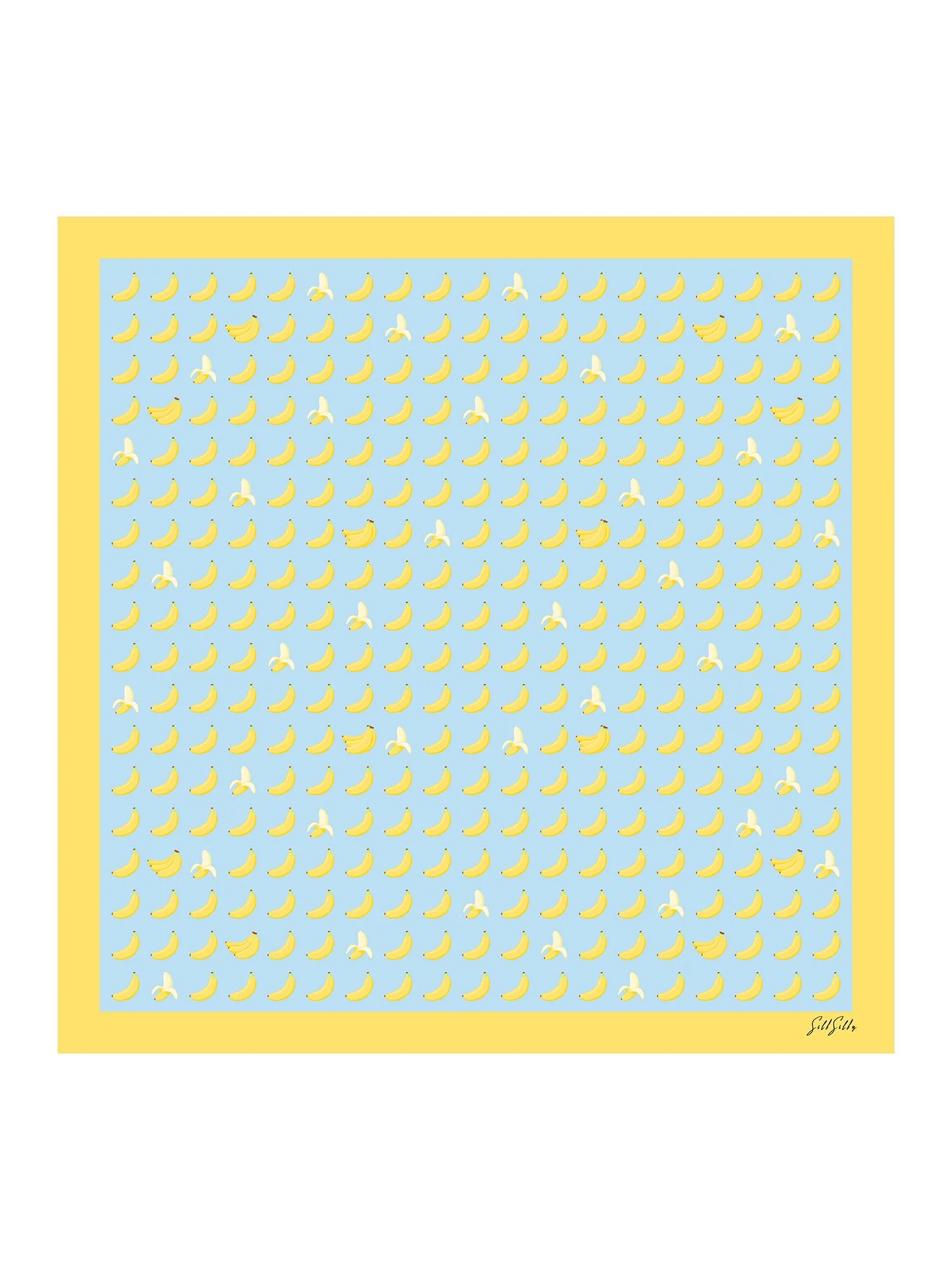Foulard En Soie De Mûrier 100 Pour Cent Motif Banane Taille 90 x 90 cm - Image 6
