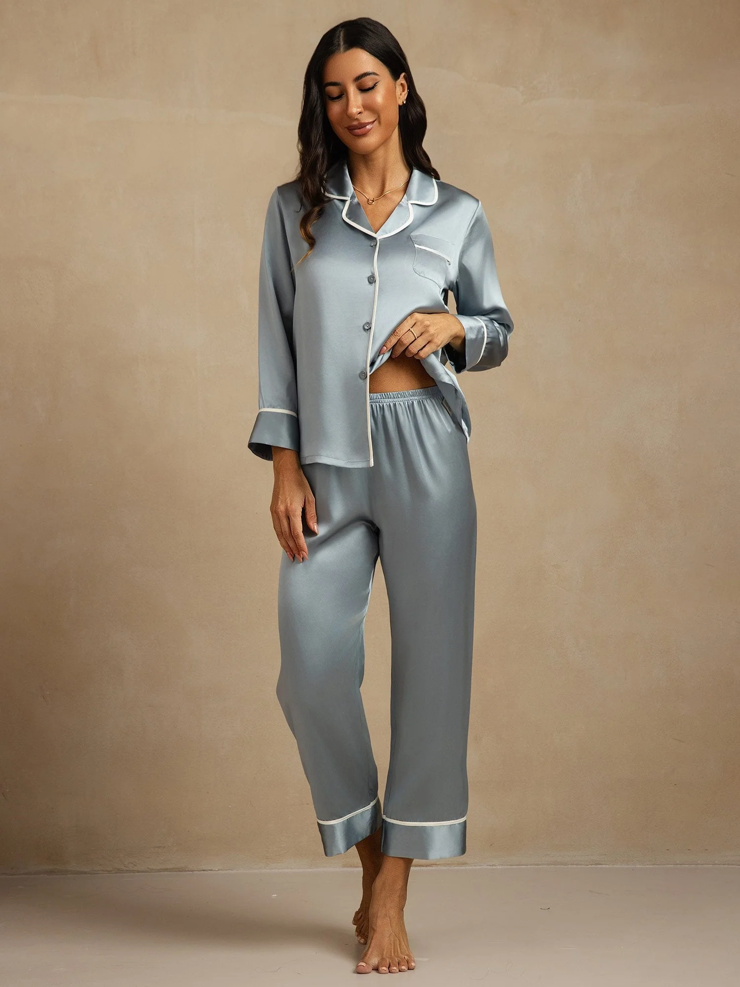 Ensemble de Pyjama Classique en Soie de Mûrier 100% - Image 10