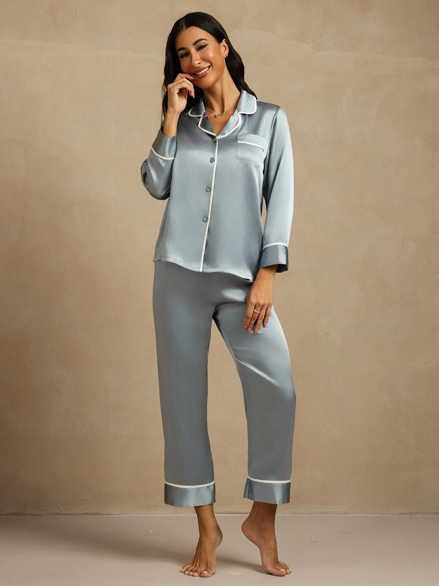 Ensemble de Pyjama Classique en Soie de Mûrier 100% - Image 15