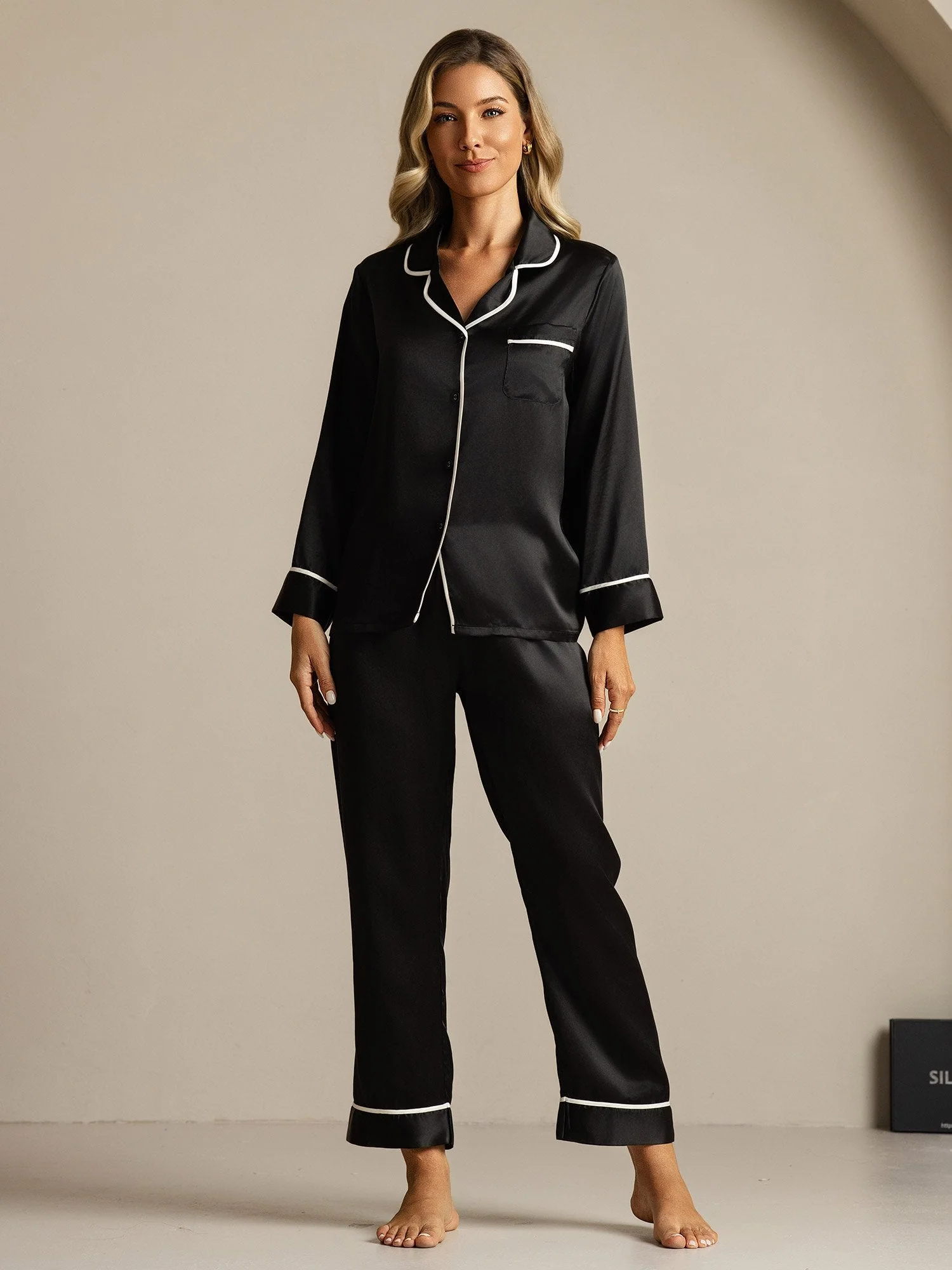 Ensemble de Pyjama Classique en Soie de Mûrier 100% - Image 29