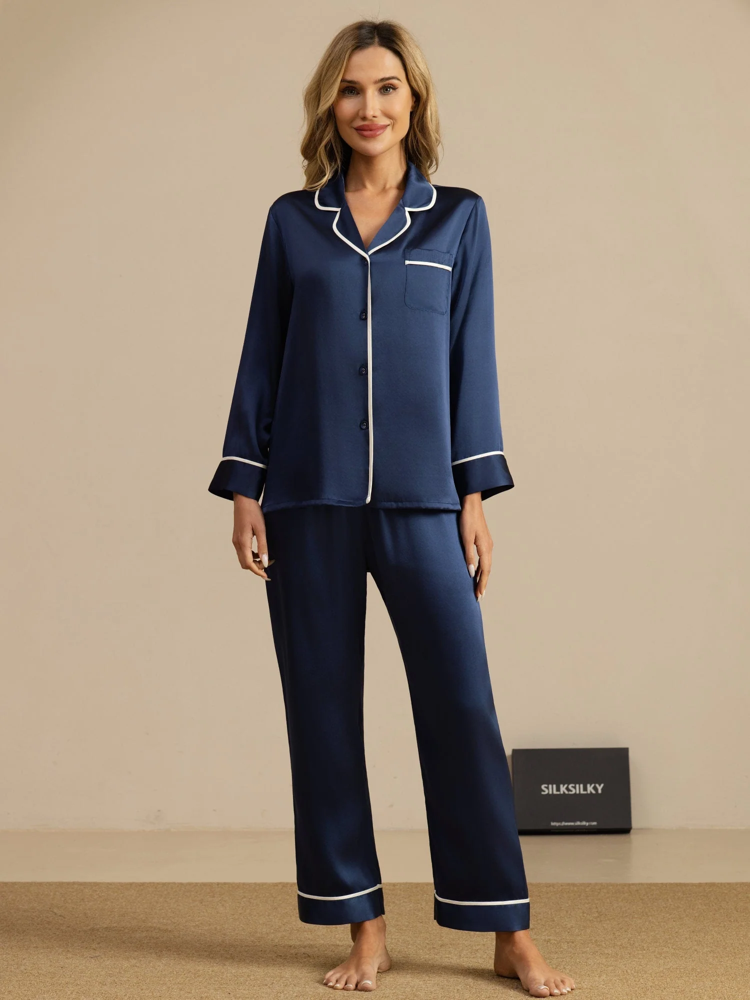 Ensemble de Pyjama Classique en Soie de Mûrier 100% - Image 35