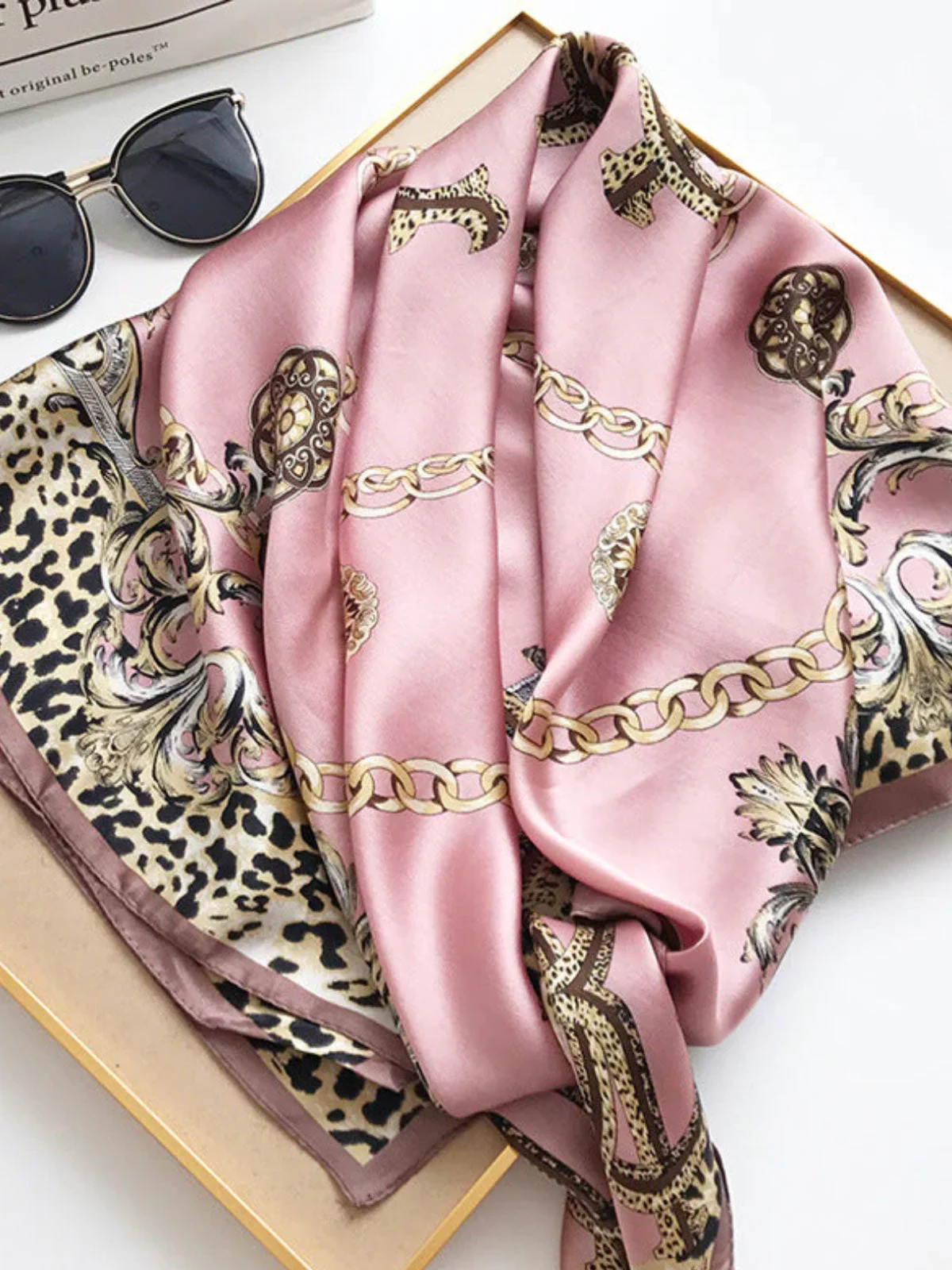 Foulard Châle Carré 100% Soie de Mûrier Imprimé 88*88cm - Image 12