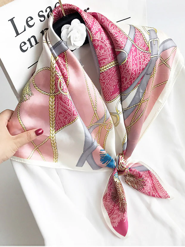 Foulard Châle Carré 100% Soie de Mûrier Imprimé 88*88cm - Image 12