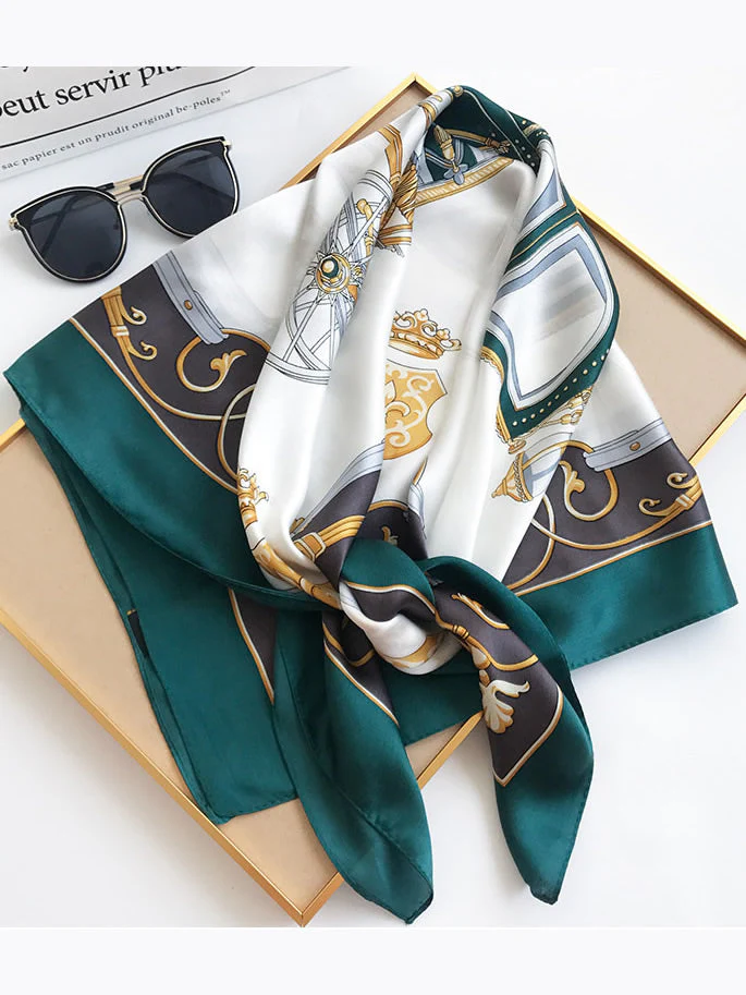 Foulard Châle Carré 100% Soie de Mûrier Imprimé 88*88cm - Image 24