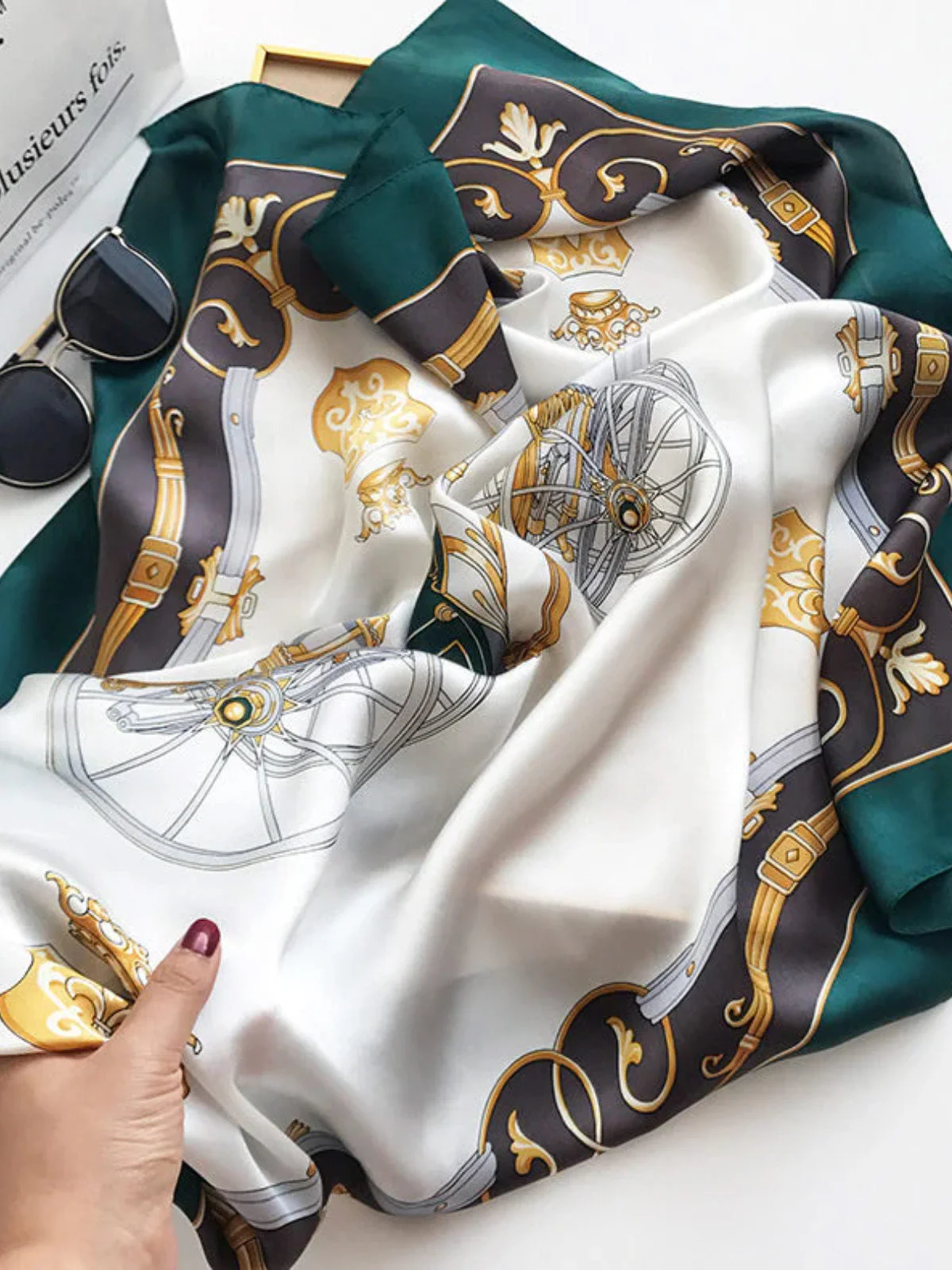 Foulard Châle Carré 100% Soie de Mûrier Imprimé 88*88cm - Image 25
