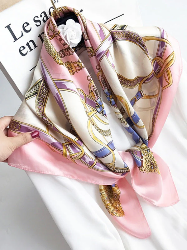 Foulard Châle Carré 100% Soie de Mûrier Imprimé 88*88cm - Image 8