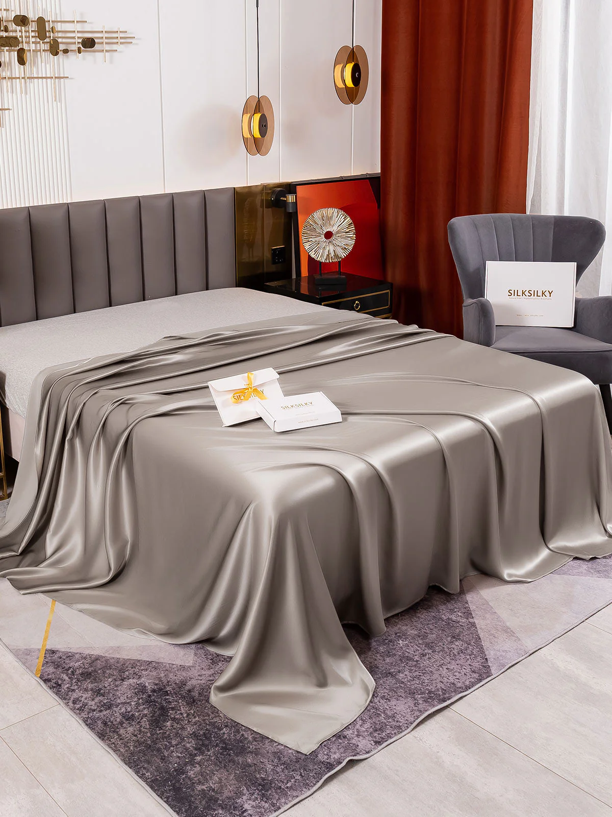 19Mommes Drap Plat En Soie Avec Couture - Image 24