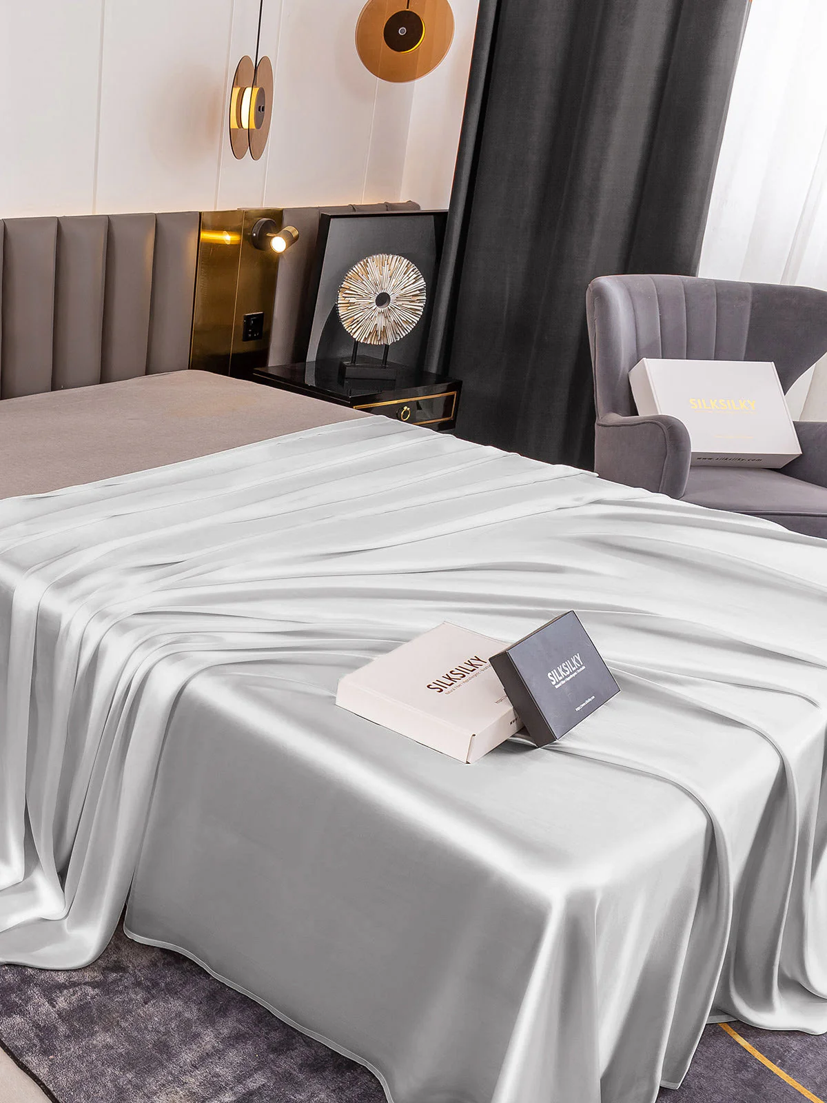 19Mommes Drap Plat En Soie Avec Couture - Image 30