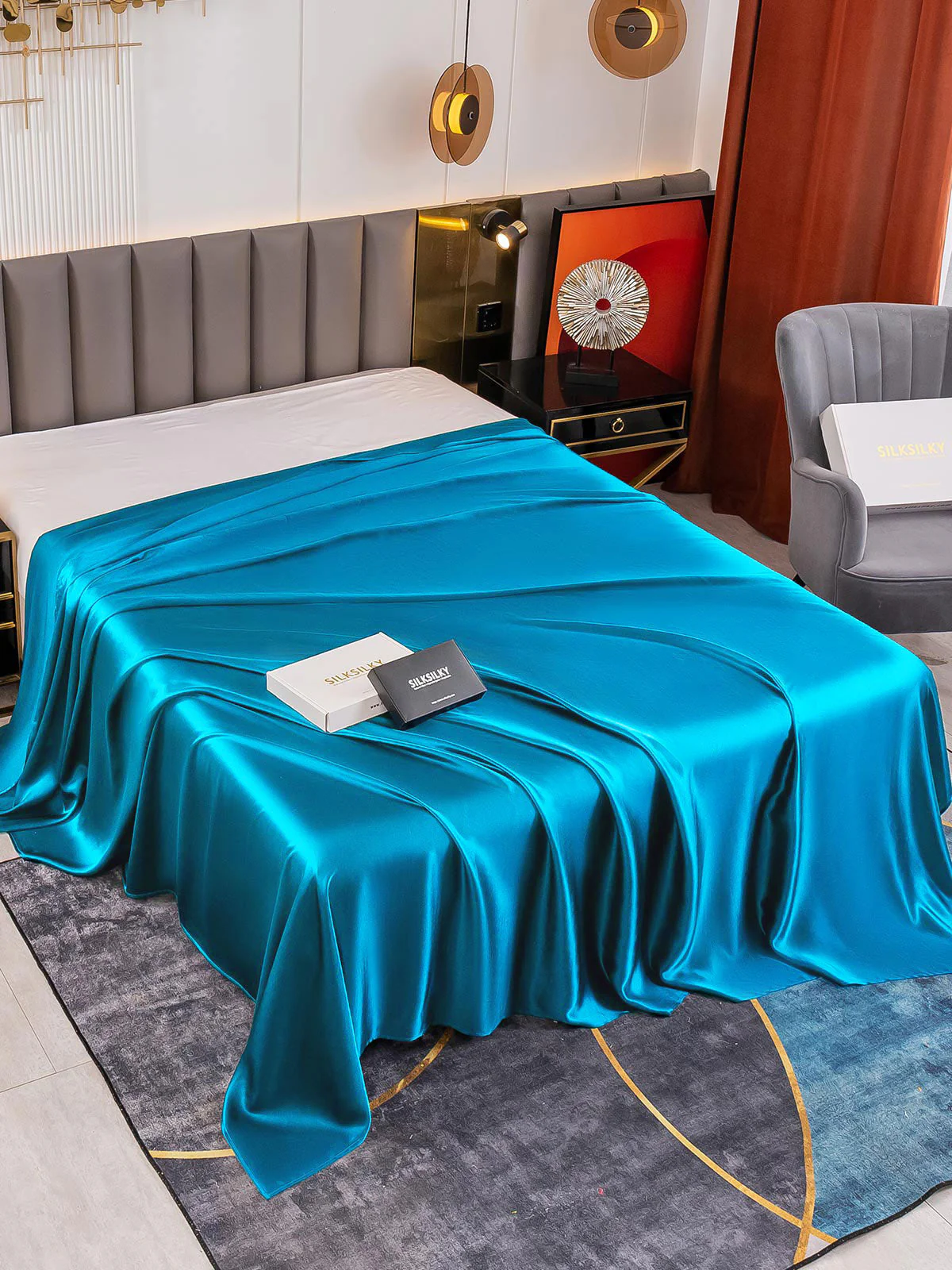 19Mommes Drap Plat En Soie Avec Couture - Image 33
