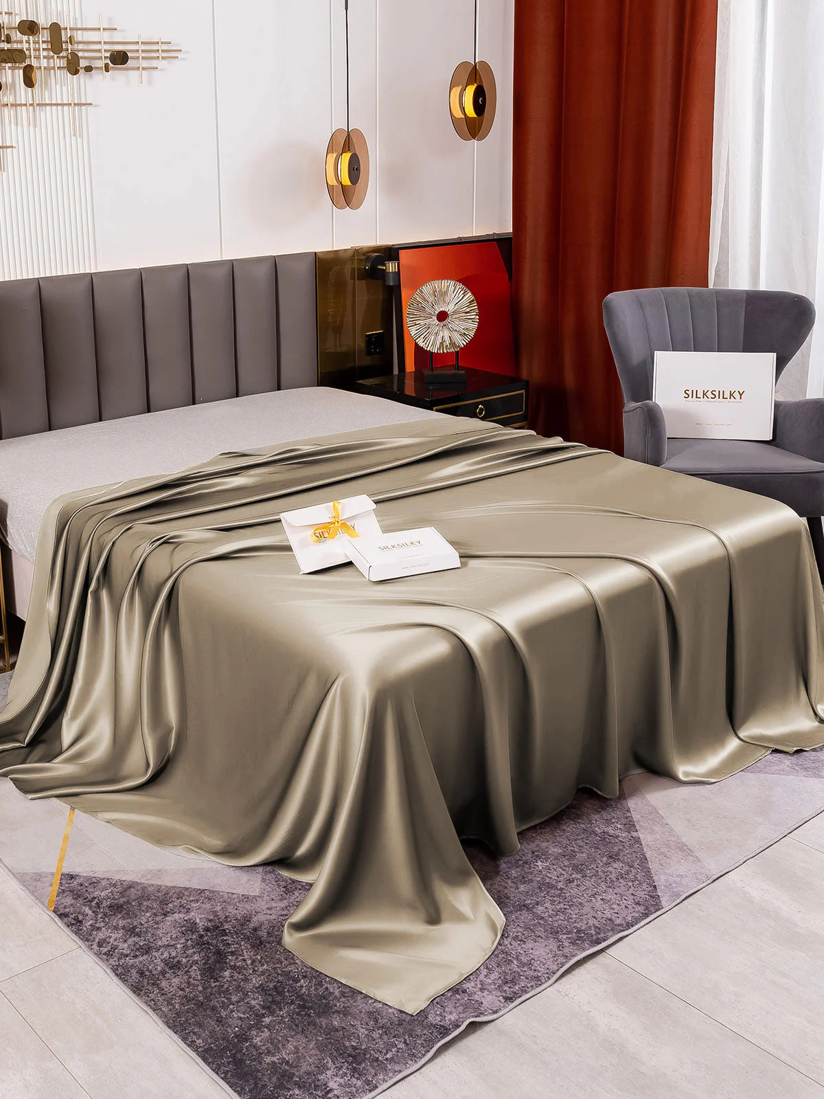 19Mommes Drap Plat En Soie Avec Couture - Image 39