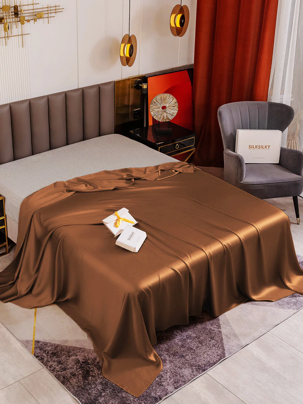 19Mommes Drap Plat En Soie Avec Couture - Image 42