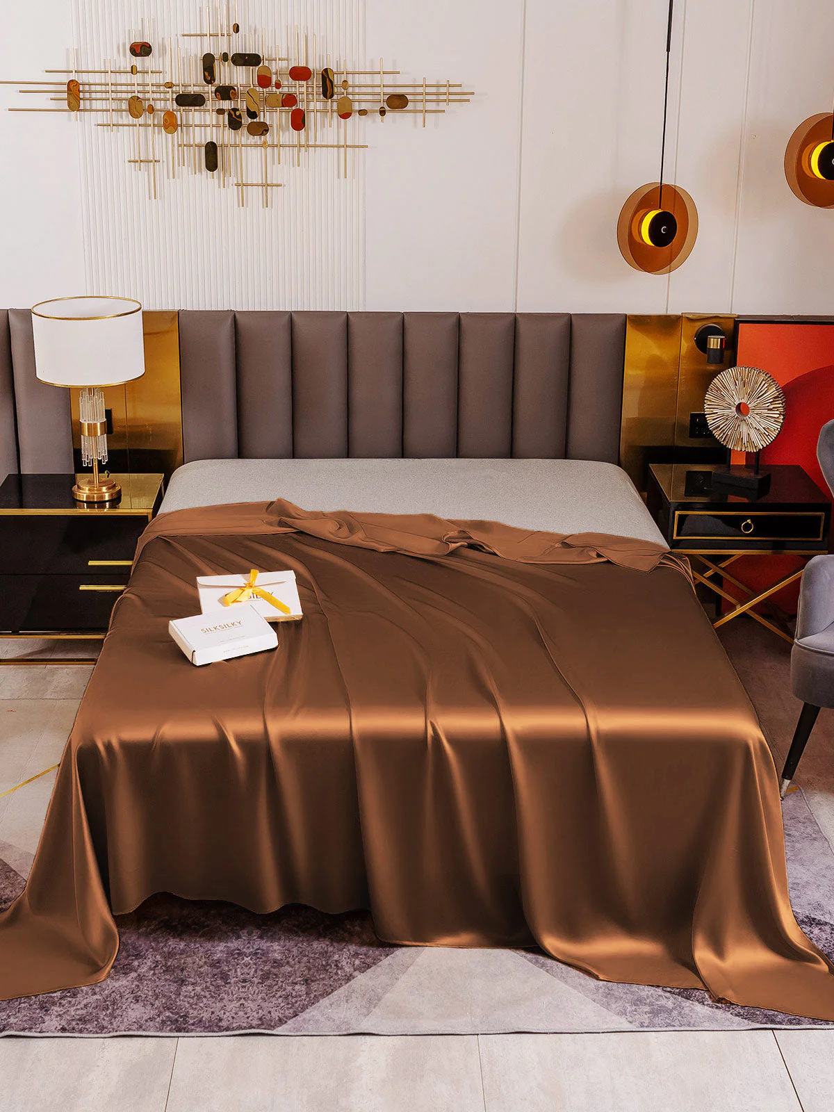 19Mommes Drap Plat En Soie Avec Couture - Image 43