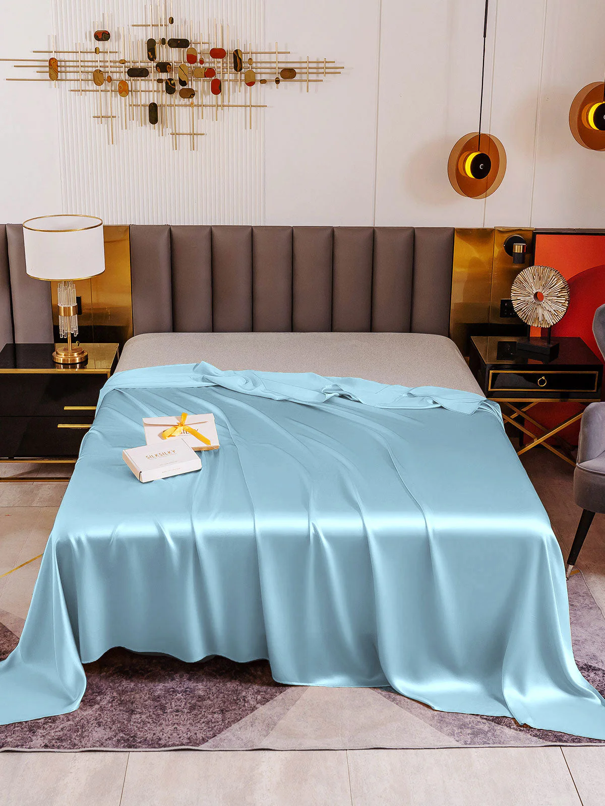 19Mommes Drap Plat En Soie Avec Couture - Image 46