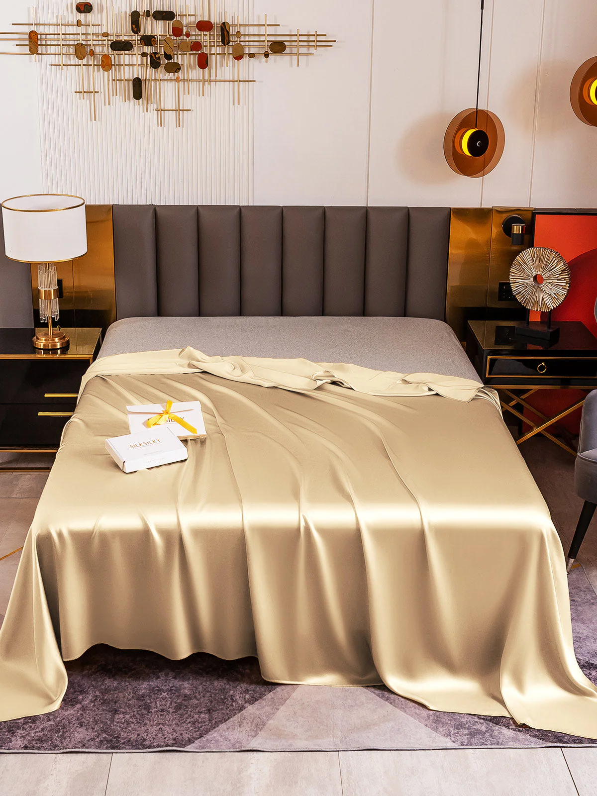 19Mommes Drap Plat En Soie Avec Couture - Image 49