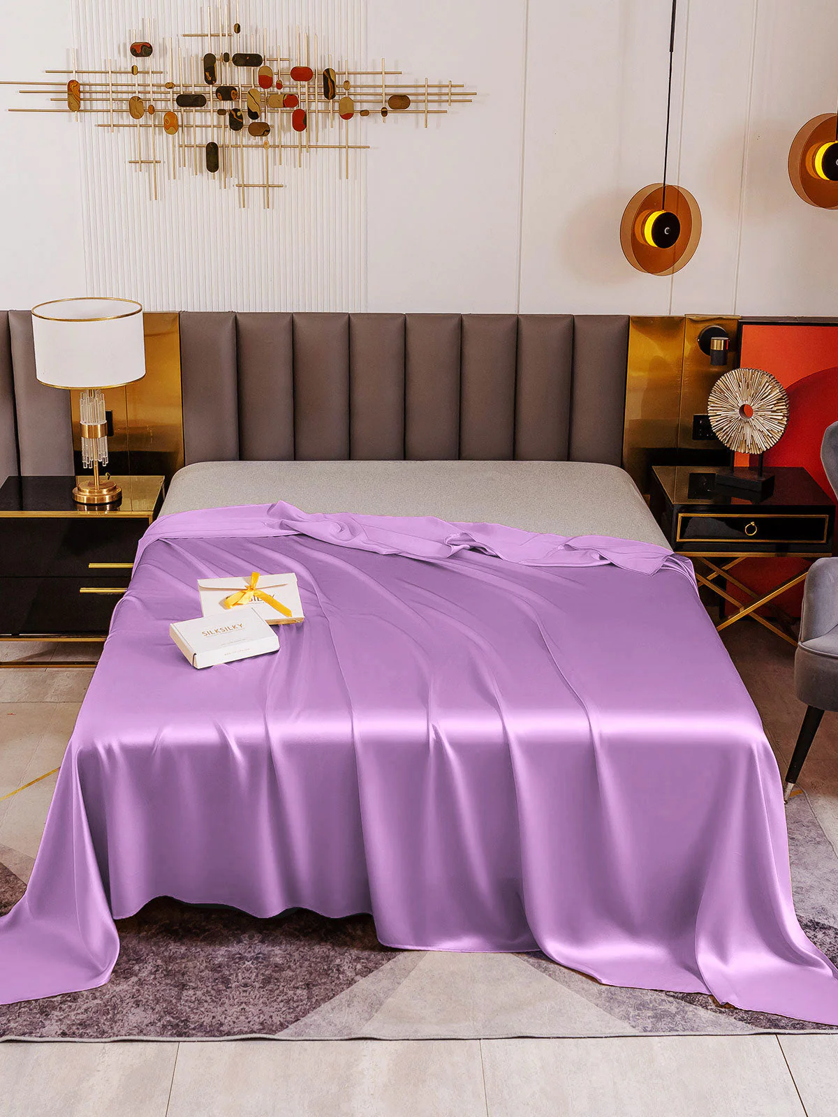 19Mommes Drap Plat En Soie Avec Couture - Image 52