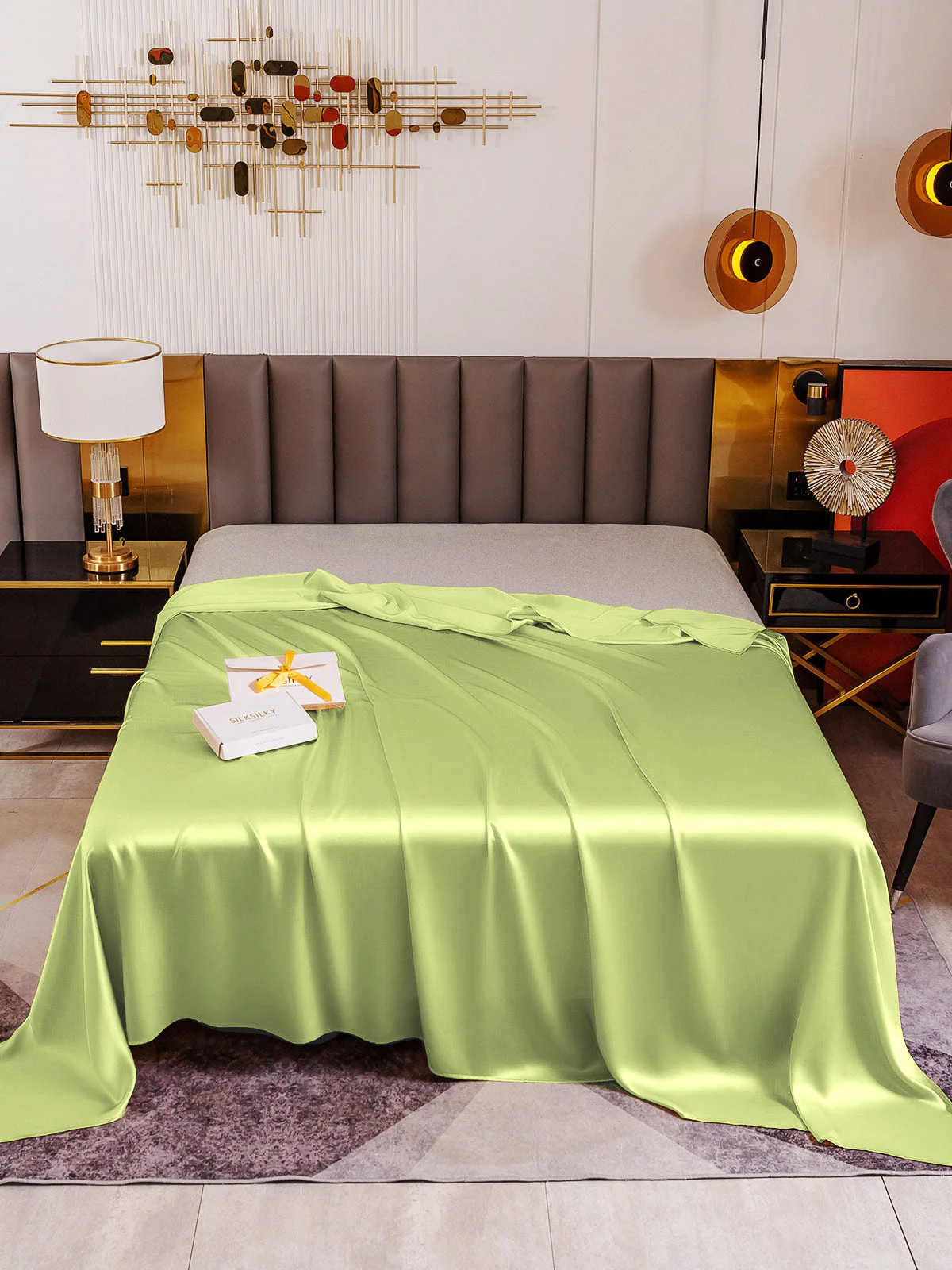 19Mommes Drap Plat En Soie Avec Couture - Image 55