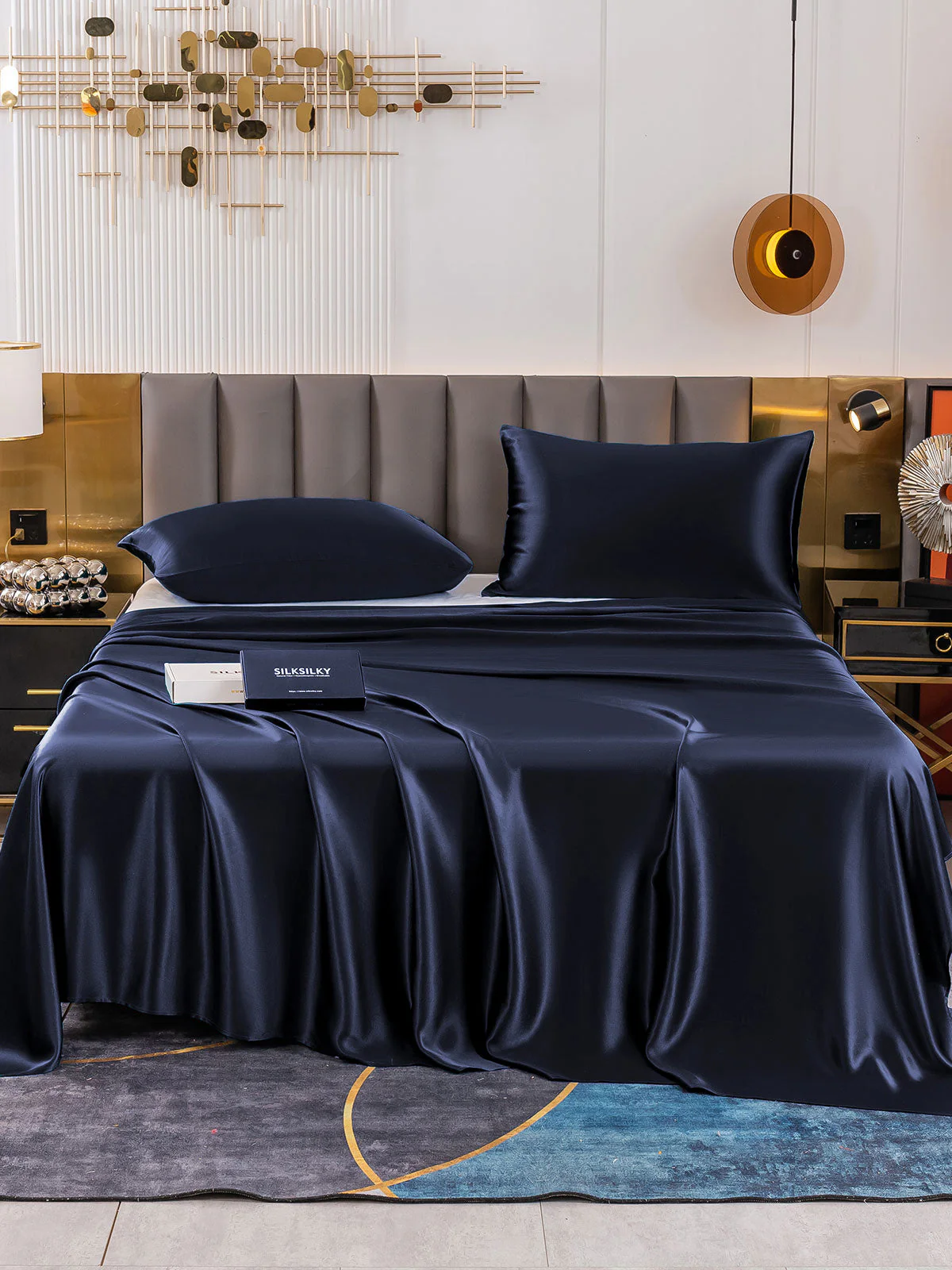 19Momme 3Pcs Set de soie Draps Plat+2x Taies d‘oreiller - Image 12
