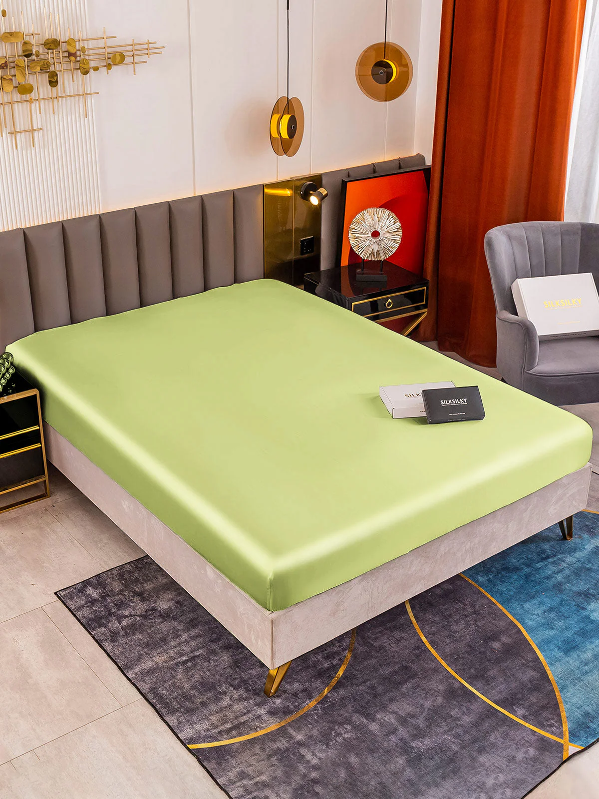 19Mommes Drap Housse en Soie Sans Couture - Image 100