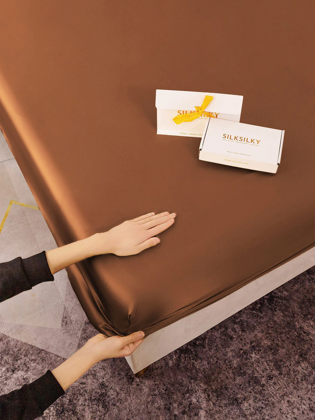 19Mommes Drap Housse en Soie Sans Couture - Image 42