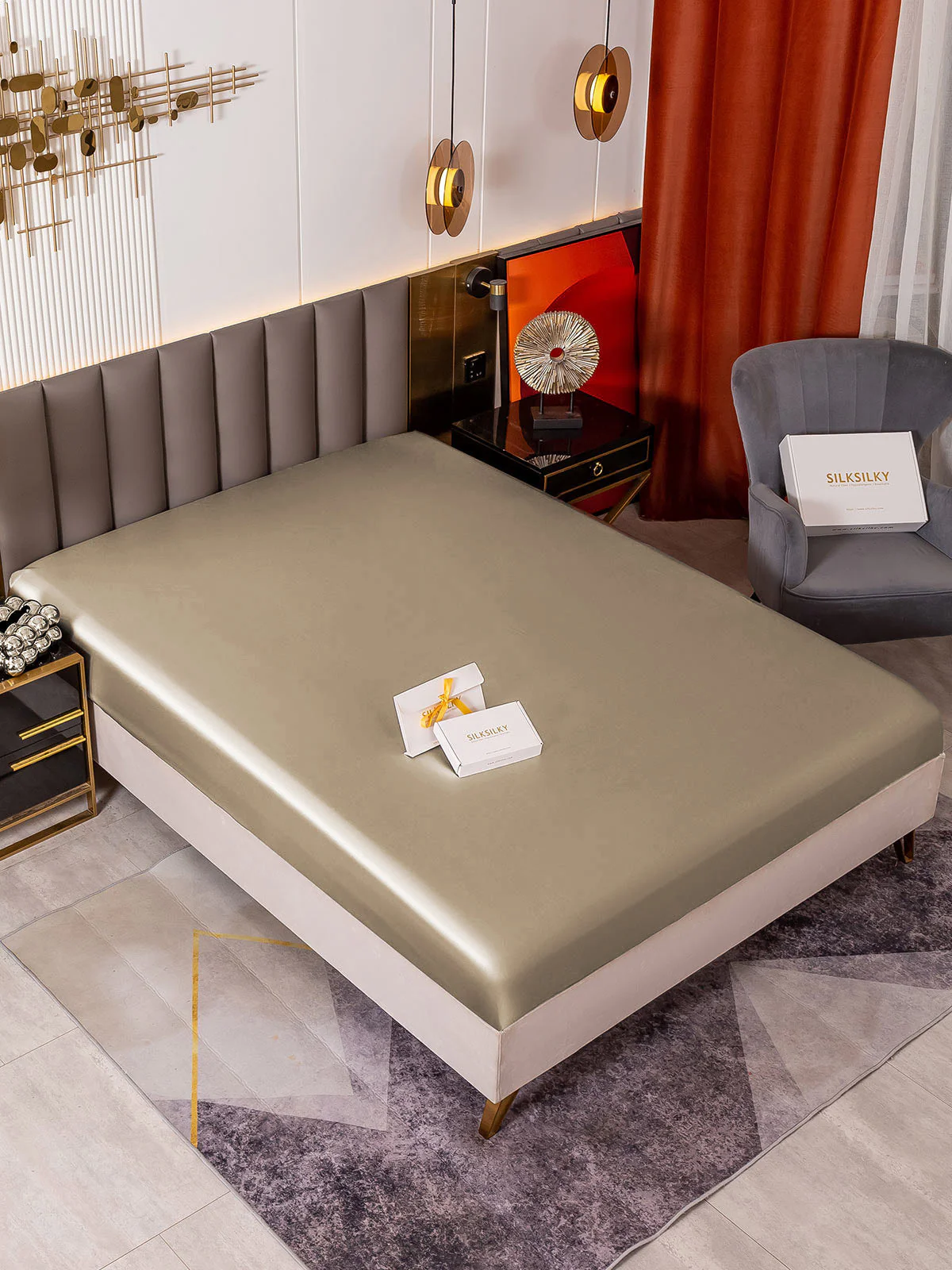 19Mommes Drap Housse en Soie Sans Couture - Image 45