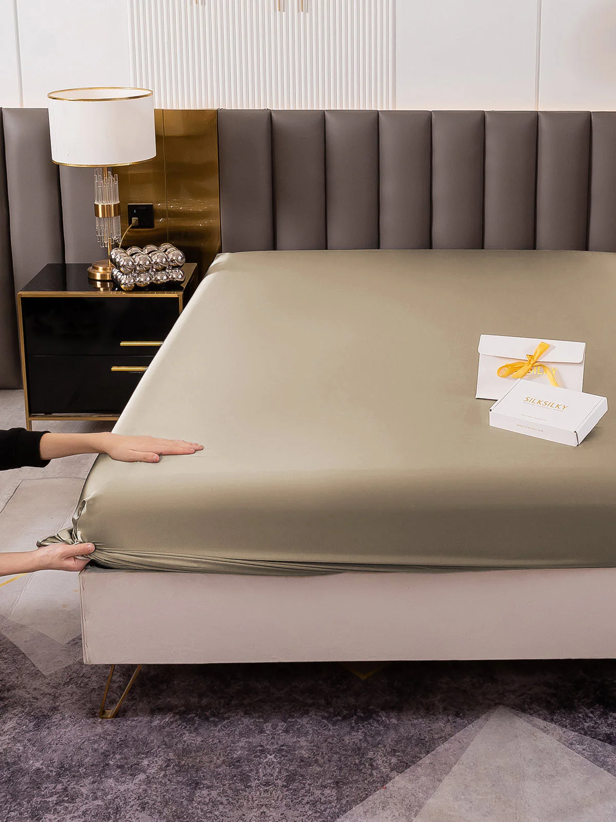 19Mommes Drap Housse en Soie Sans Couture - Image 49