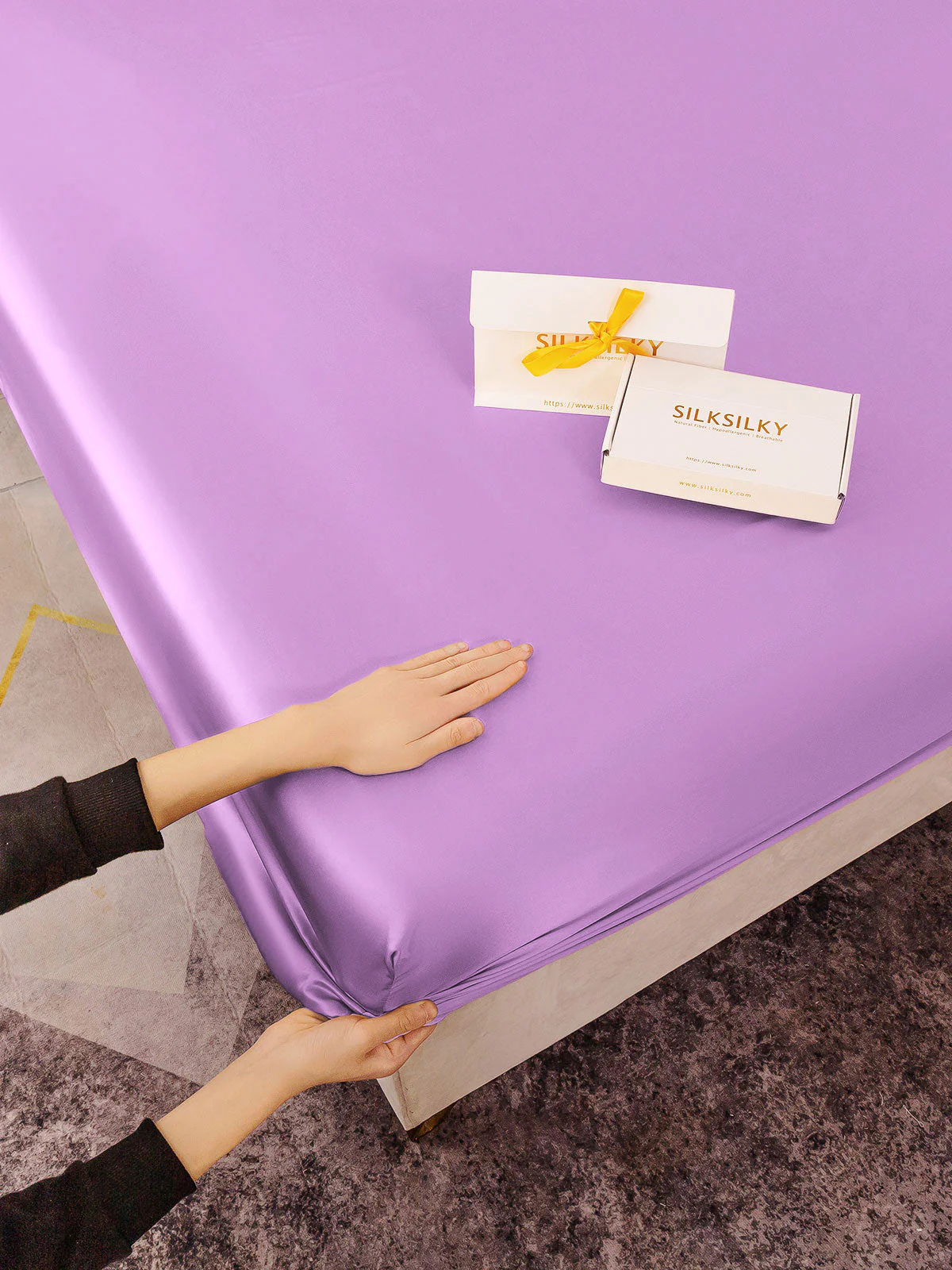 19Mommes Drap Housse en Soie Sans Couture - Image 54