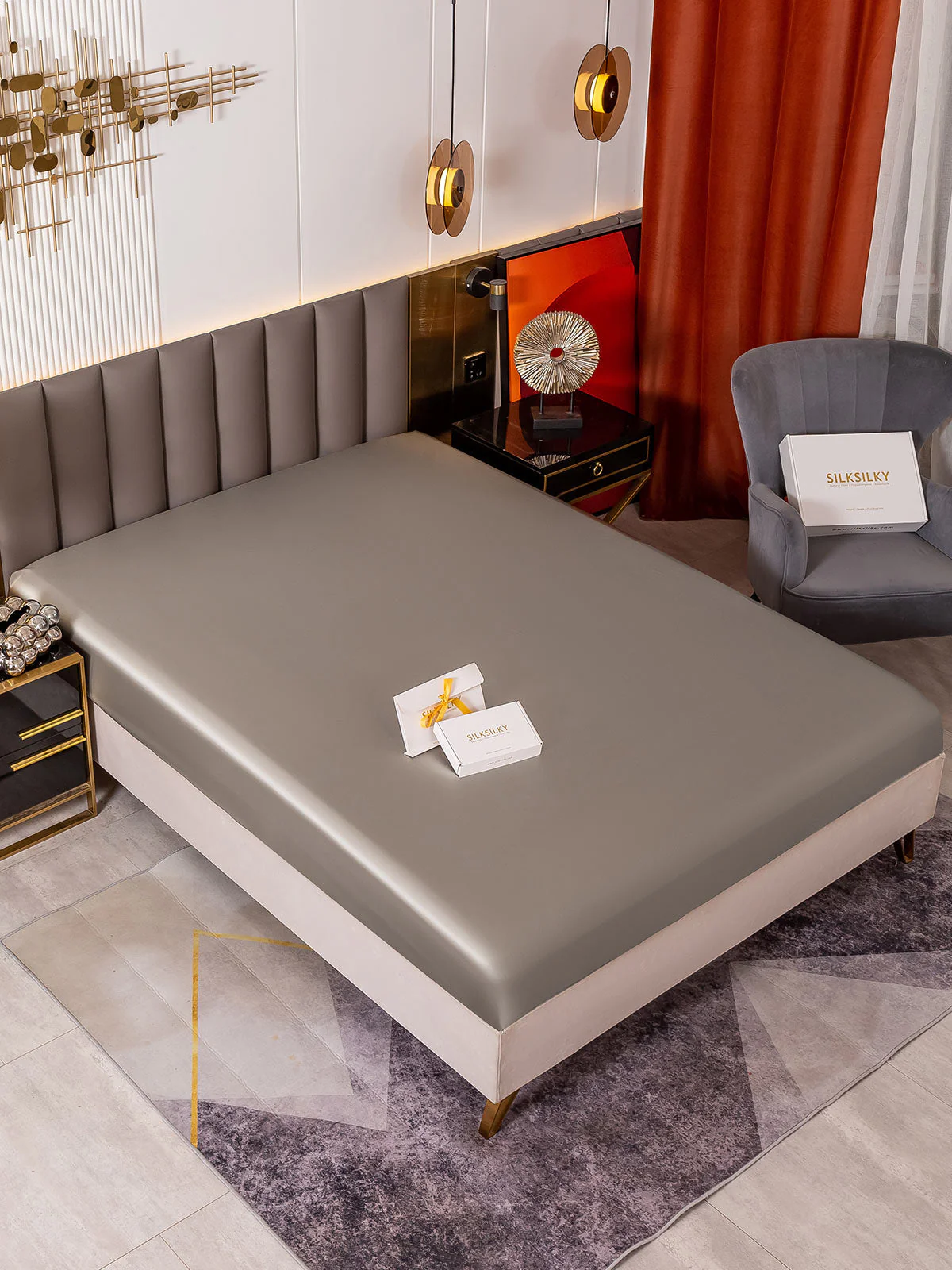 19Mommes Drap Housse en Soie Sans Couture - Image 63