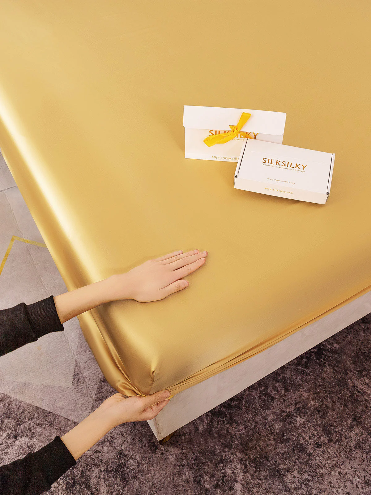 19Mommes Drap Housse en Soie Sans Couture - Image 72