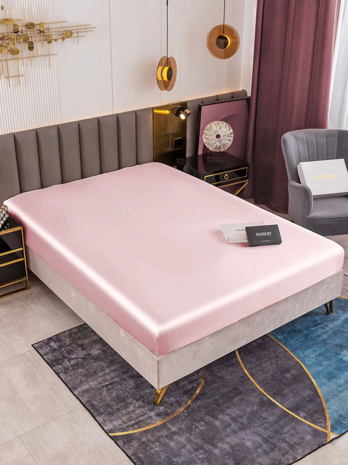 19Mommes Drap Housse en Soie Sans Couture - Image 76