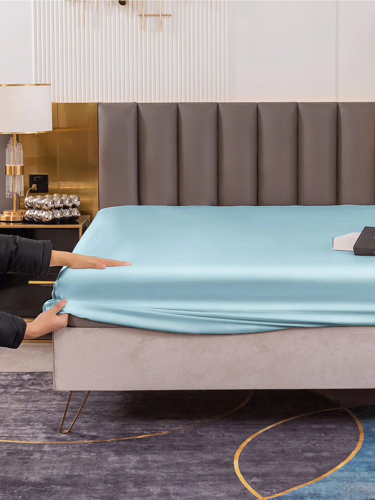 19Mommes Drap Housse en Soie Sans Couture - Image 86