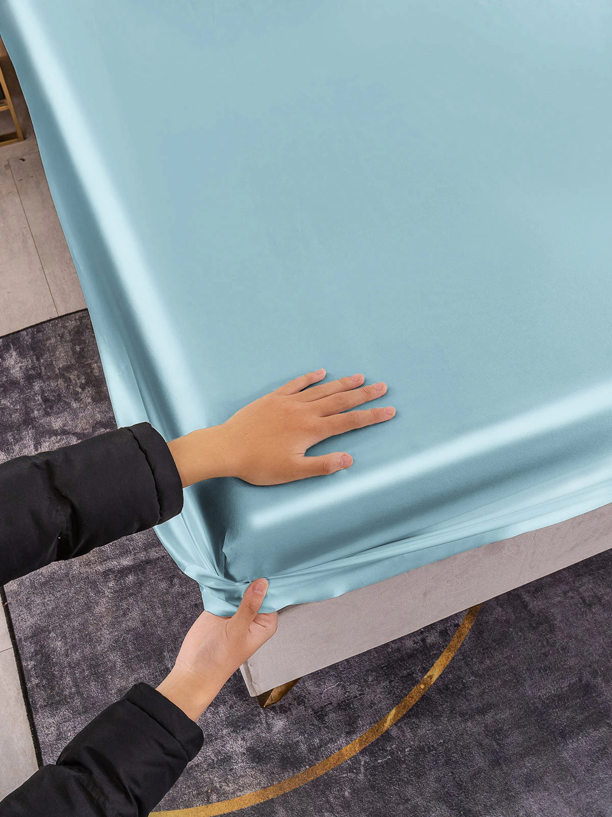 19Mommes Drap Housse en Soie Sans Couture - Image 87