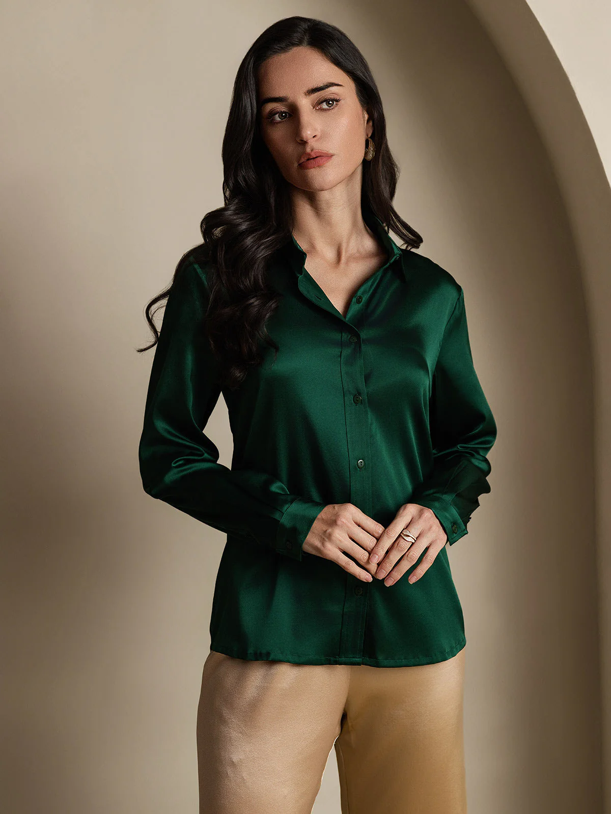 19 Momme Chemise Basique En Soie À La Mode - Image 12