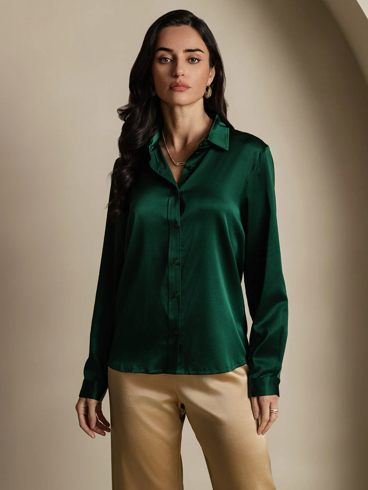 19 Momme Chemise Basique En Soie À La Mode - Image 13