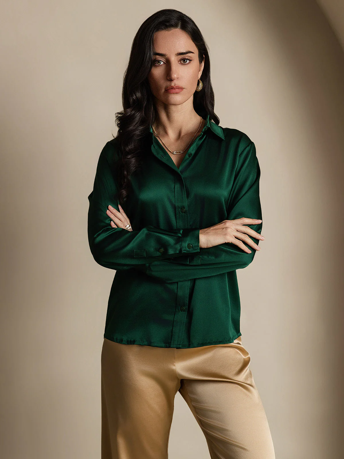 19 Momme Chemise Basique En Soie À La Mode - Image 14