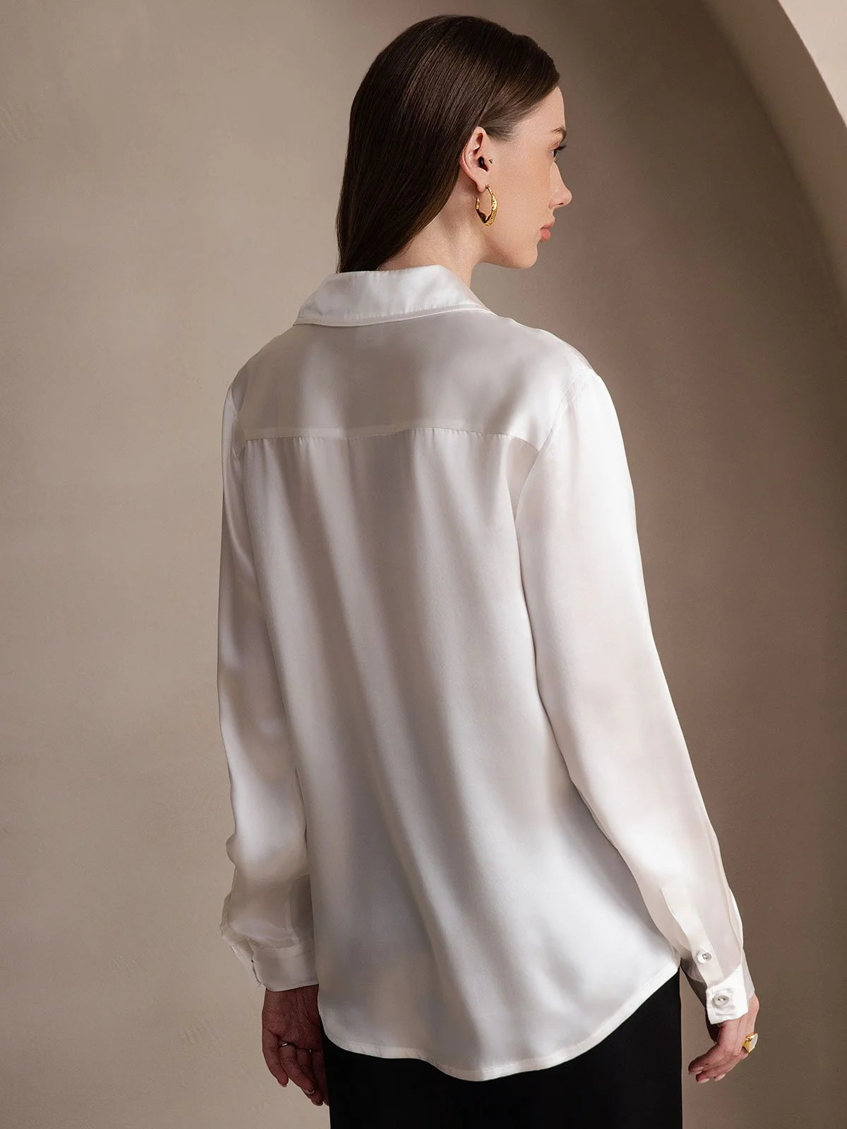 19 Momme Chemise Basique En Soie À La Mode - Image 21