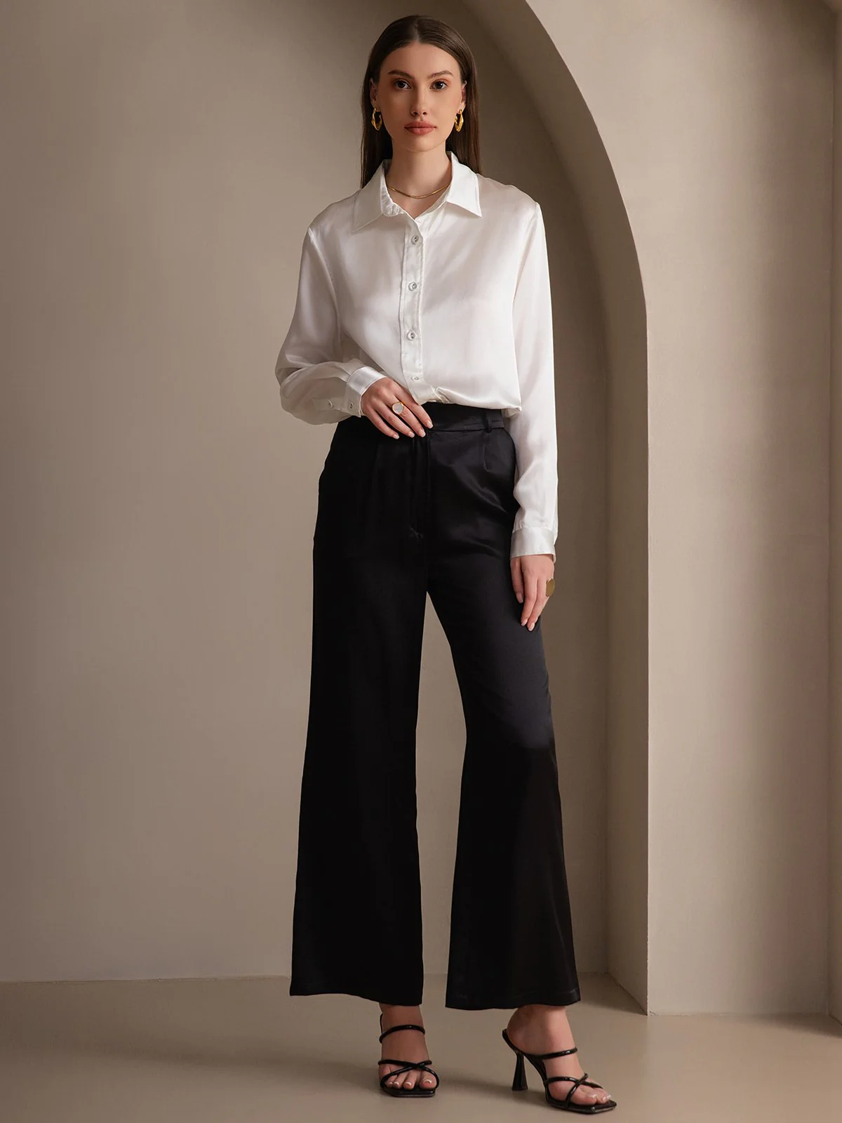19 Momme Chemise Basique En Soie À La Mode - Image 27