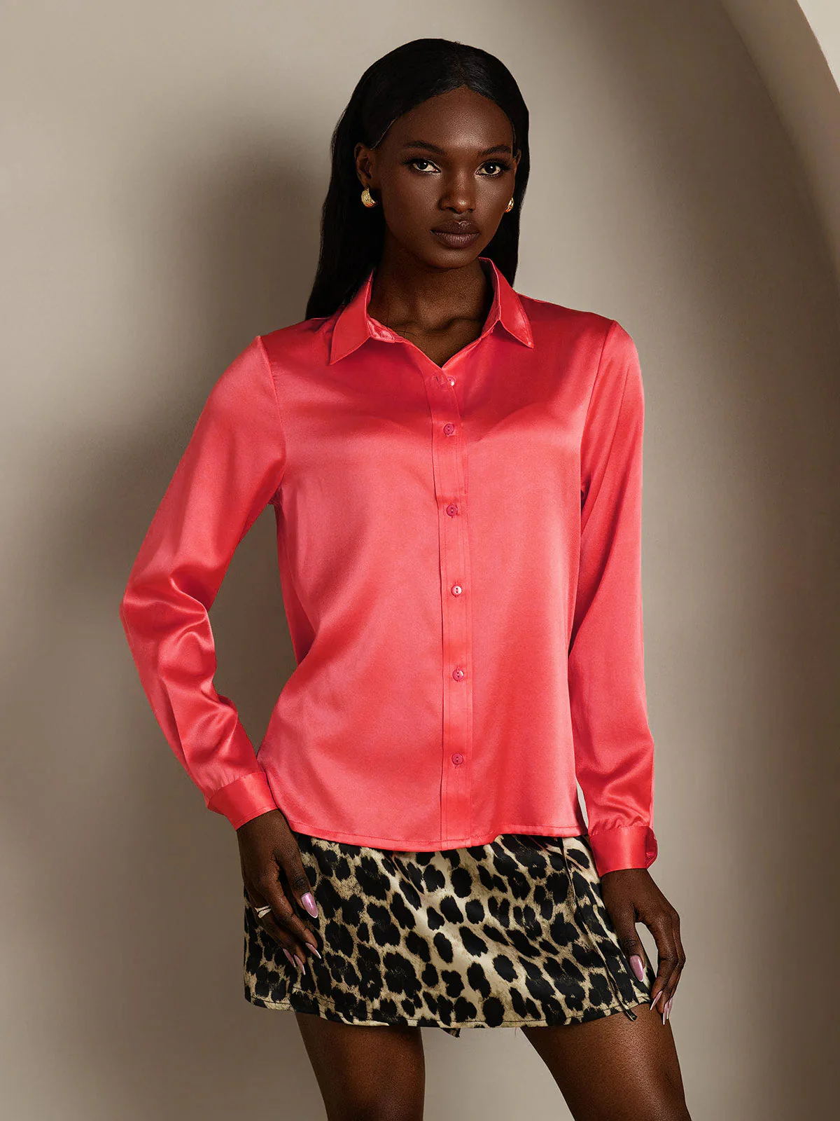19 Momme Chemise Basique En Soie À La Mode - Image 28