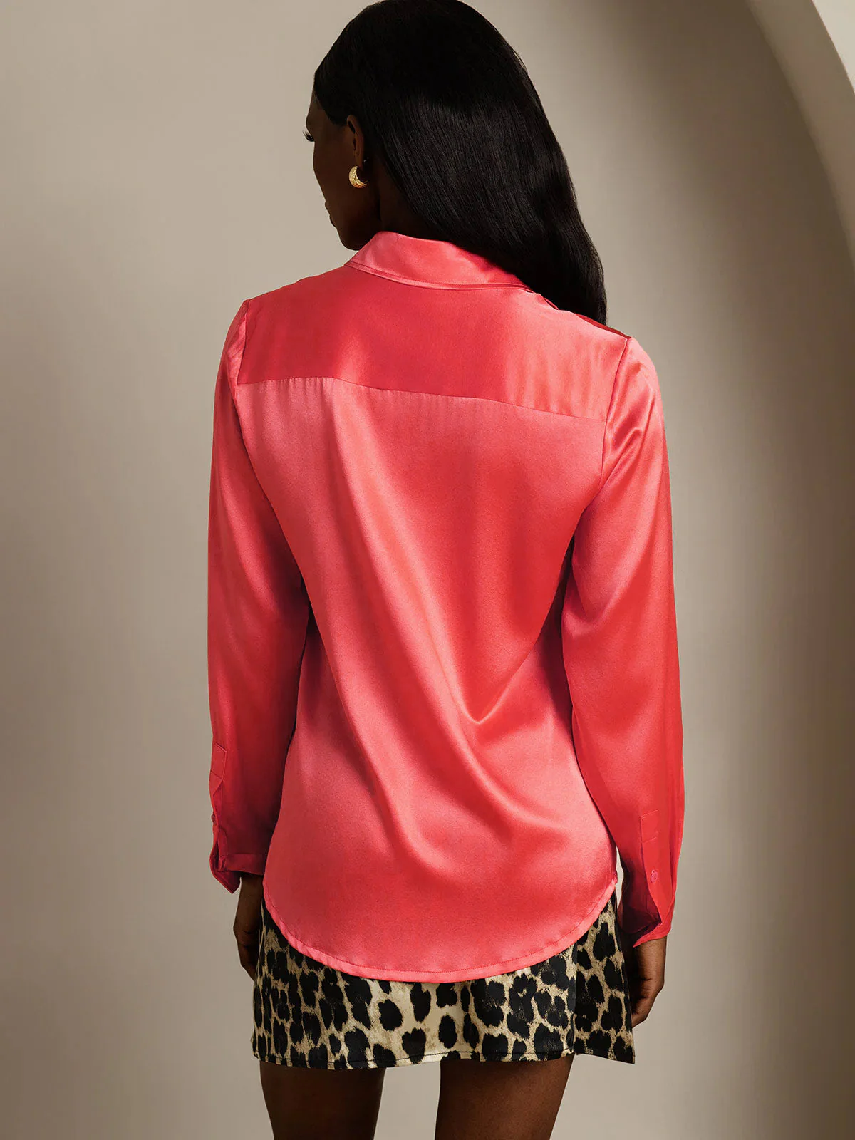 19 Momme Chemise Basique En Soie À La Mode - Image 29