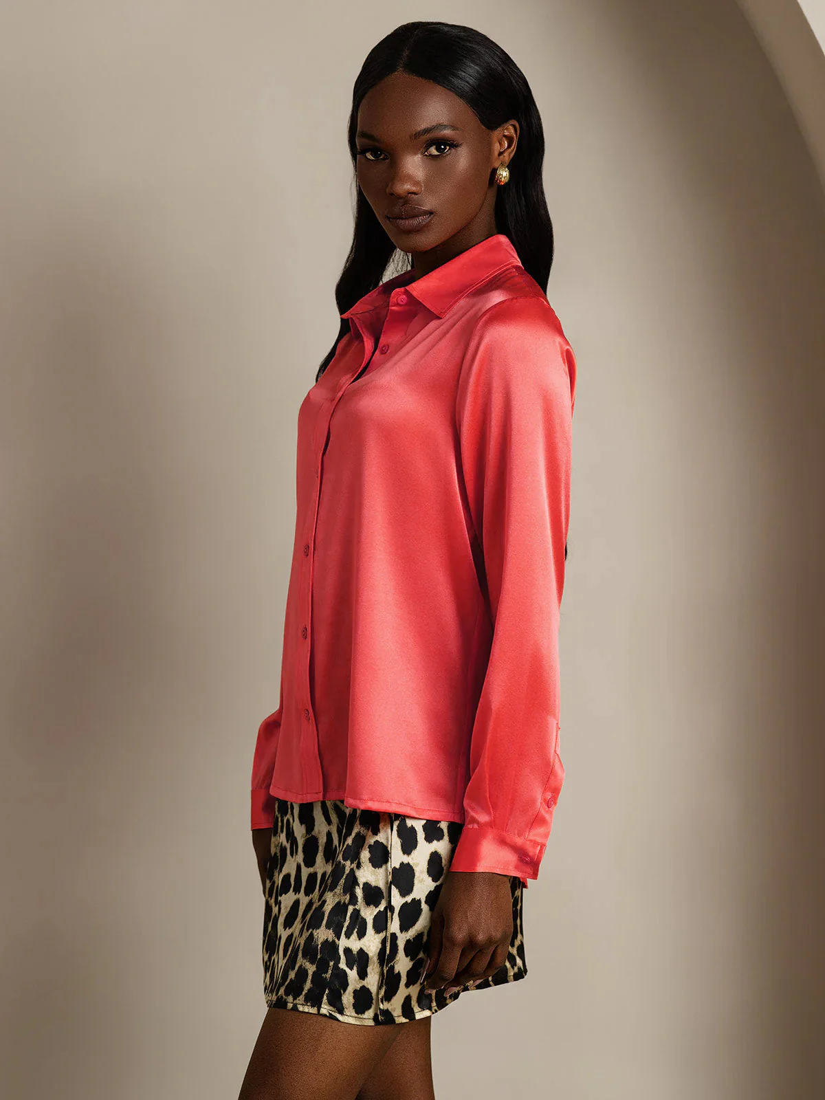 19 Momme Chemise Basique En Soie À La Mode - Image 31