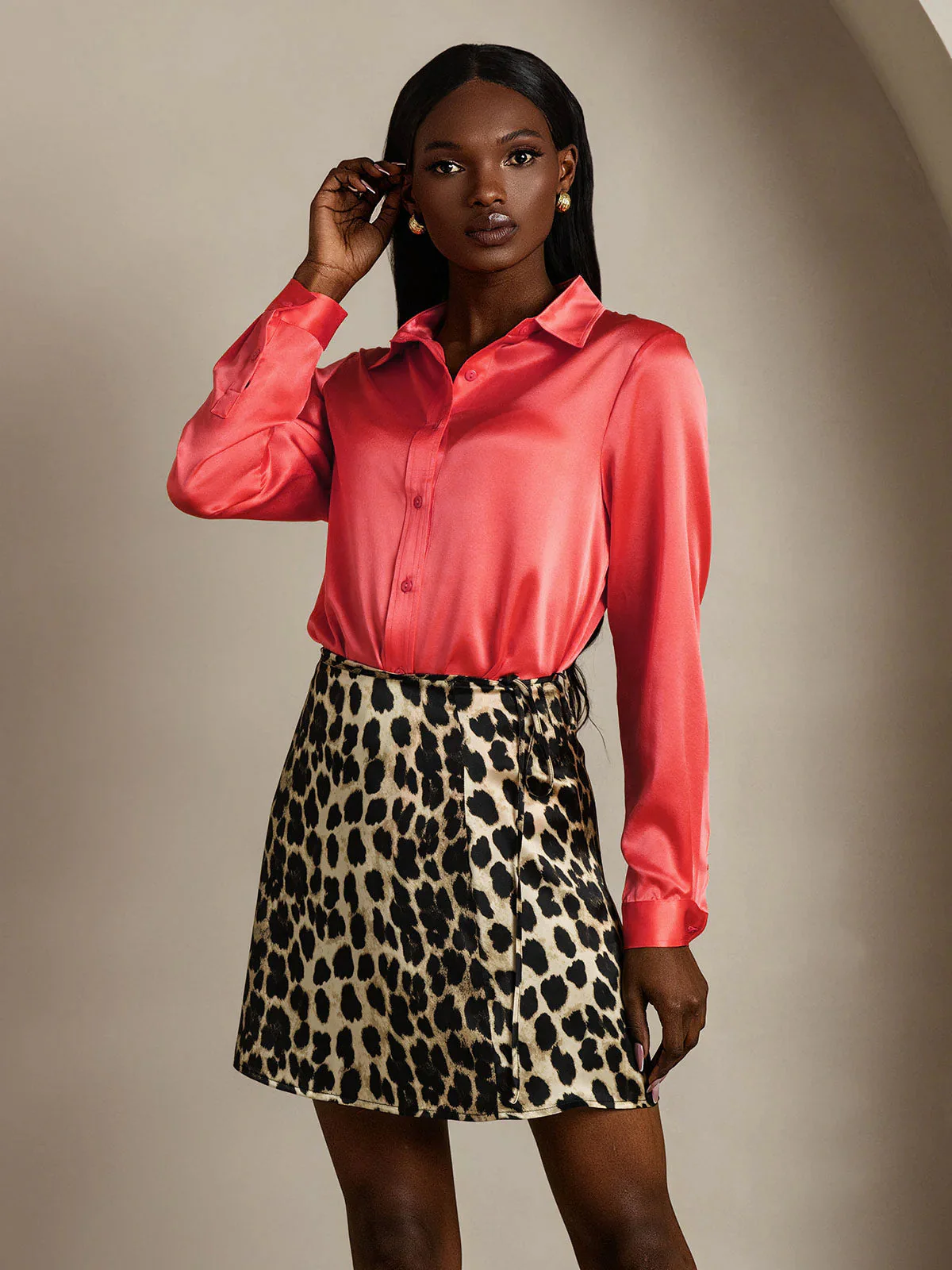 19 Momme Chemise Basique En Soie À La Mode - Image 32