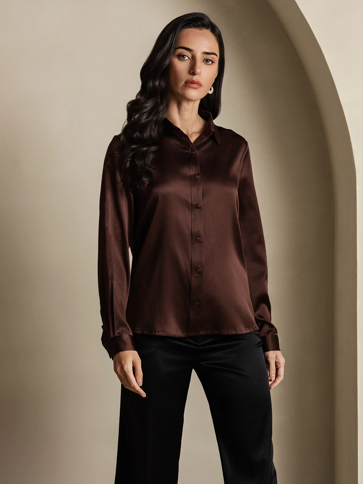 19 Momme Chemise Basique En Soie À La Mode - Image 37