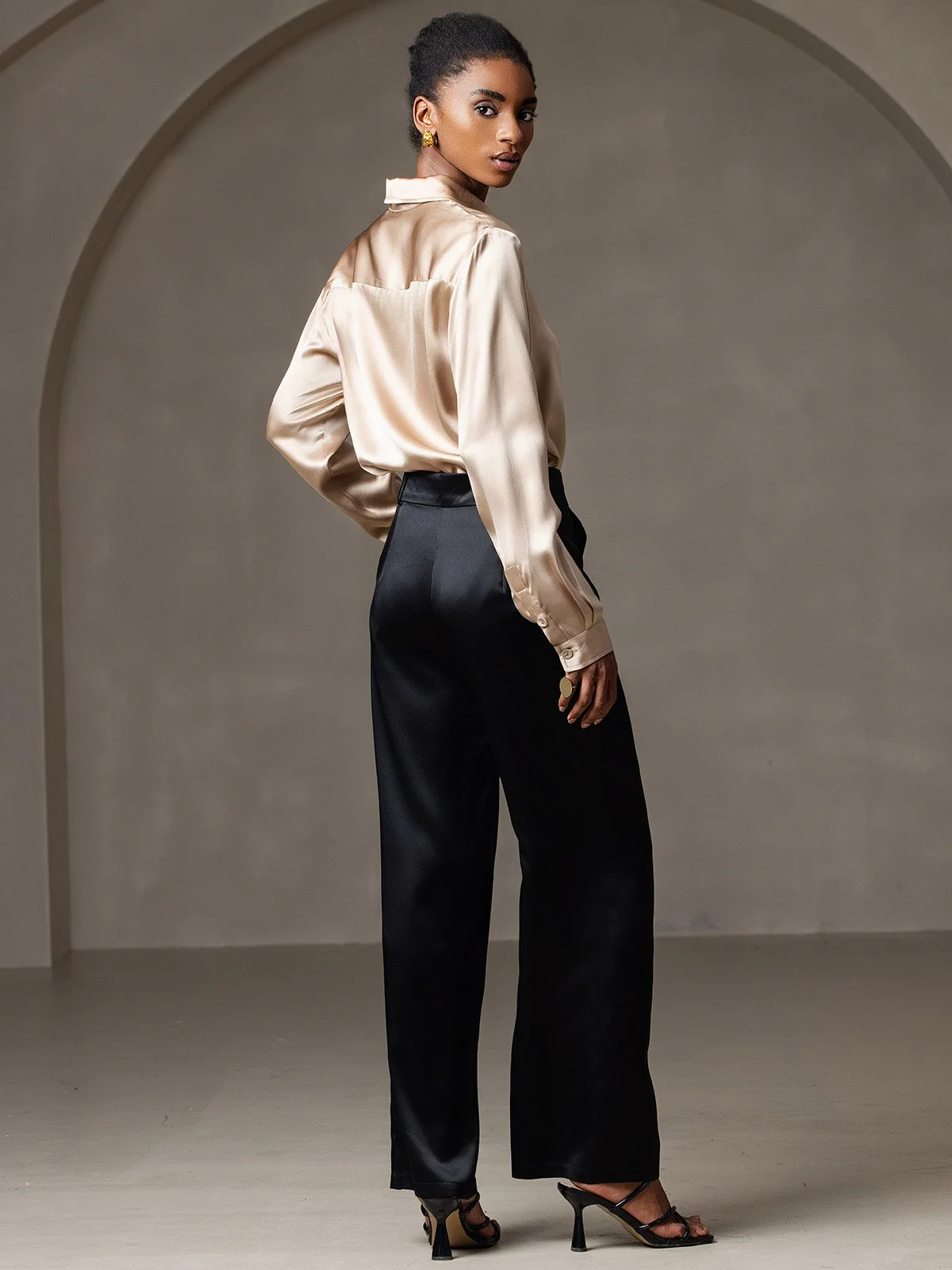 19 Momme Chemise Basique En Soie À La Mode - Image 4