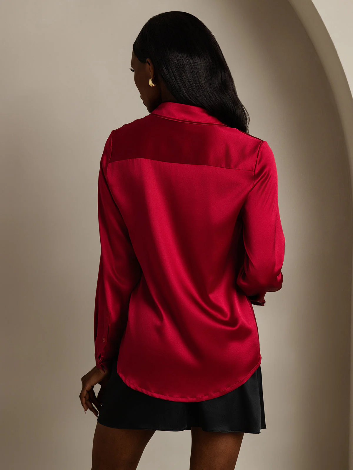 19 Momme Chemise Basique En Soie À La Mode - Image 61