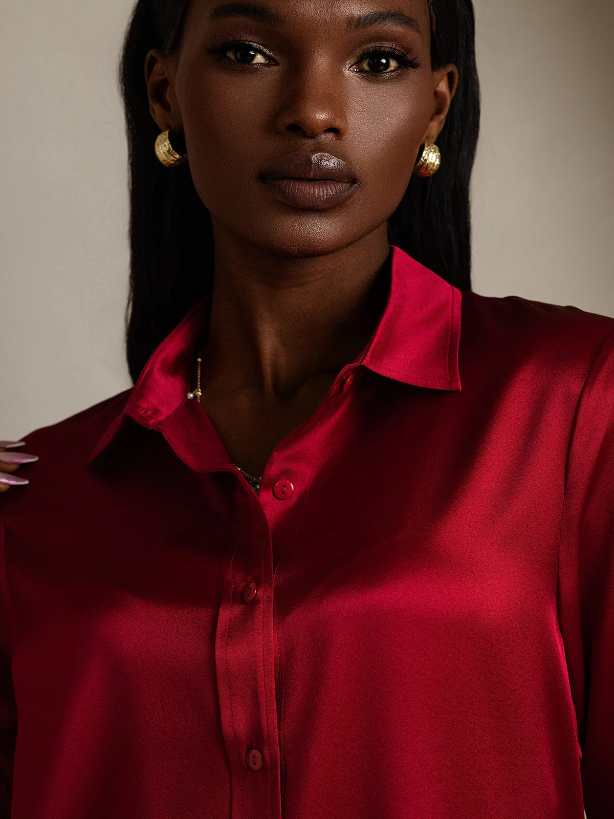 19 Momme Chemise Basique En Soie À La Mode - Image 67