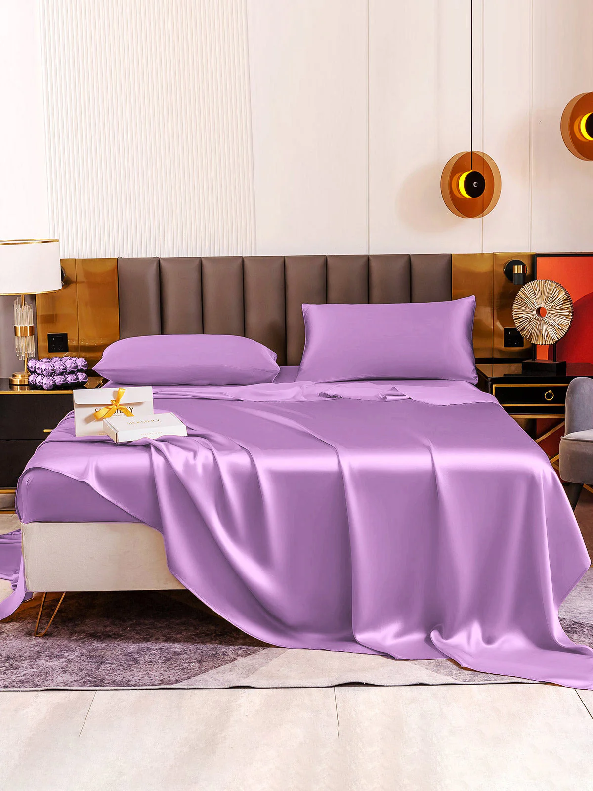19Momme 4pièces soie 1x drap housse+1xDraps Plat+2x taies d‘oreiller - Image 103