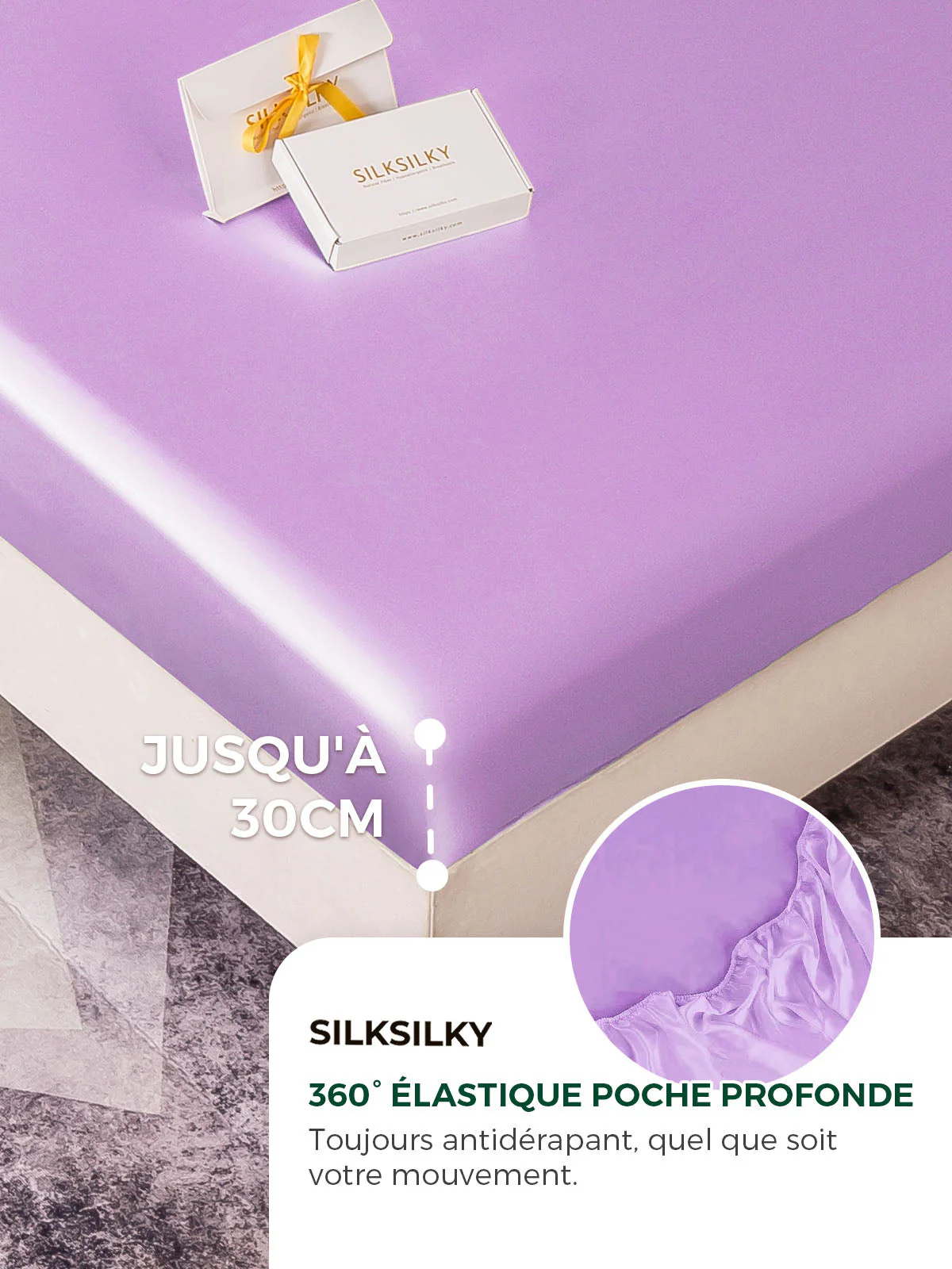 19Momme 4pièces soie 1x drap housse+1xDraps Plat+2x taies d‘oreiller - Image 105