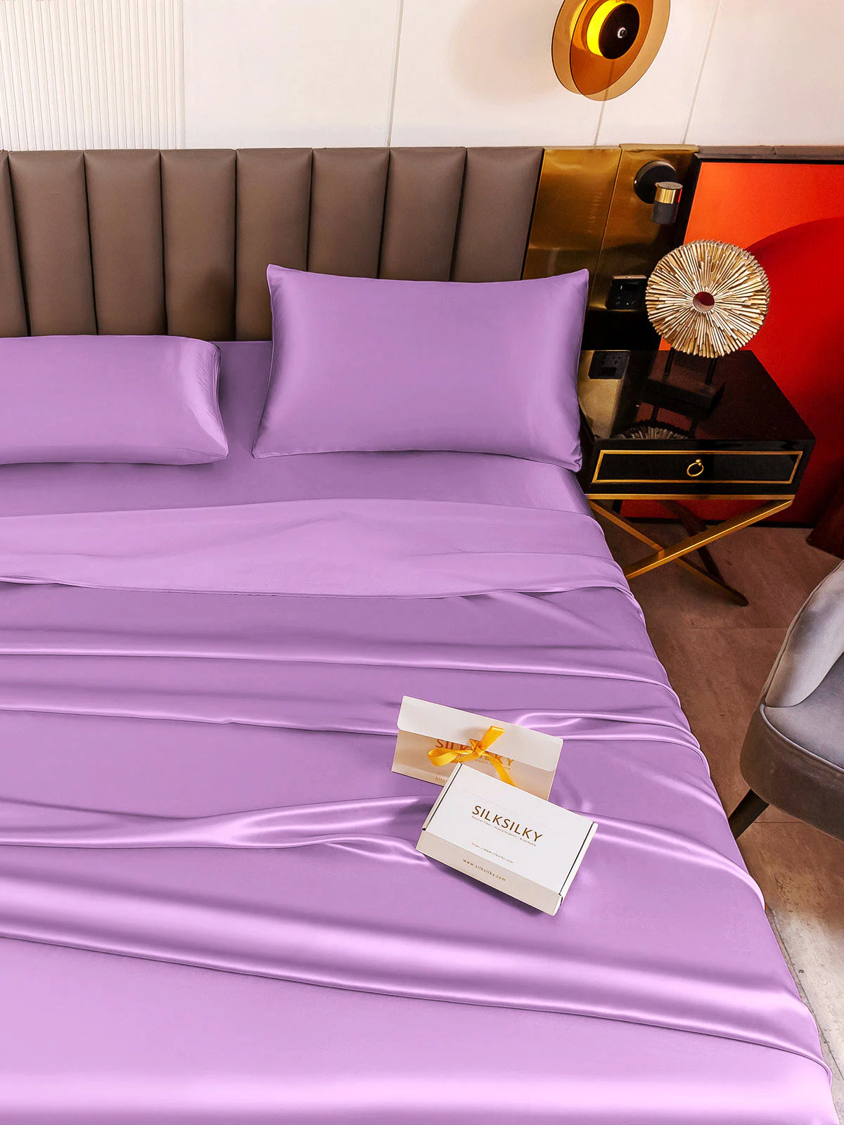 19Momme 4pièces soie 1x drap housse+1xDraps Plat+2x taies d‘oreiller - Image 107