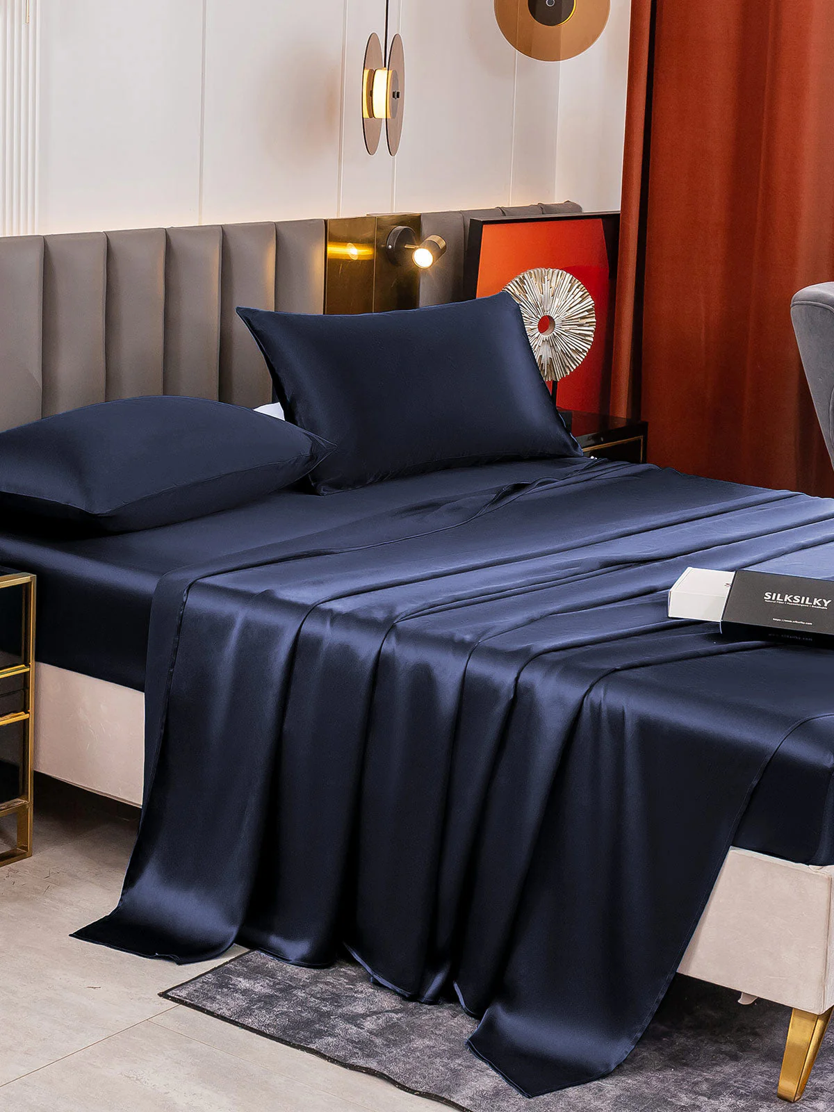 19Momme 4pièces soie 1x drap housse+1xDraps Plat+2x taies d‘oreiller - Image 11