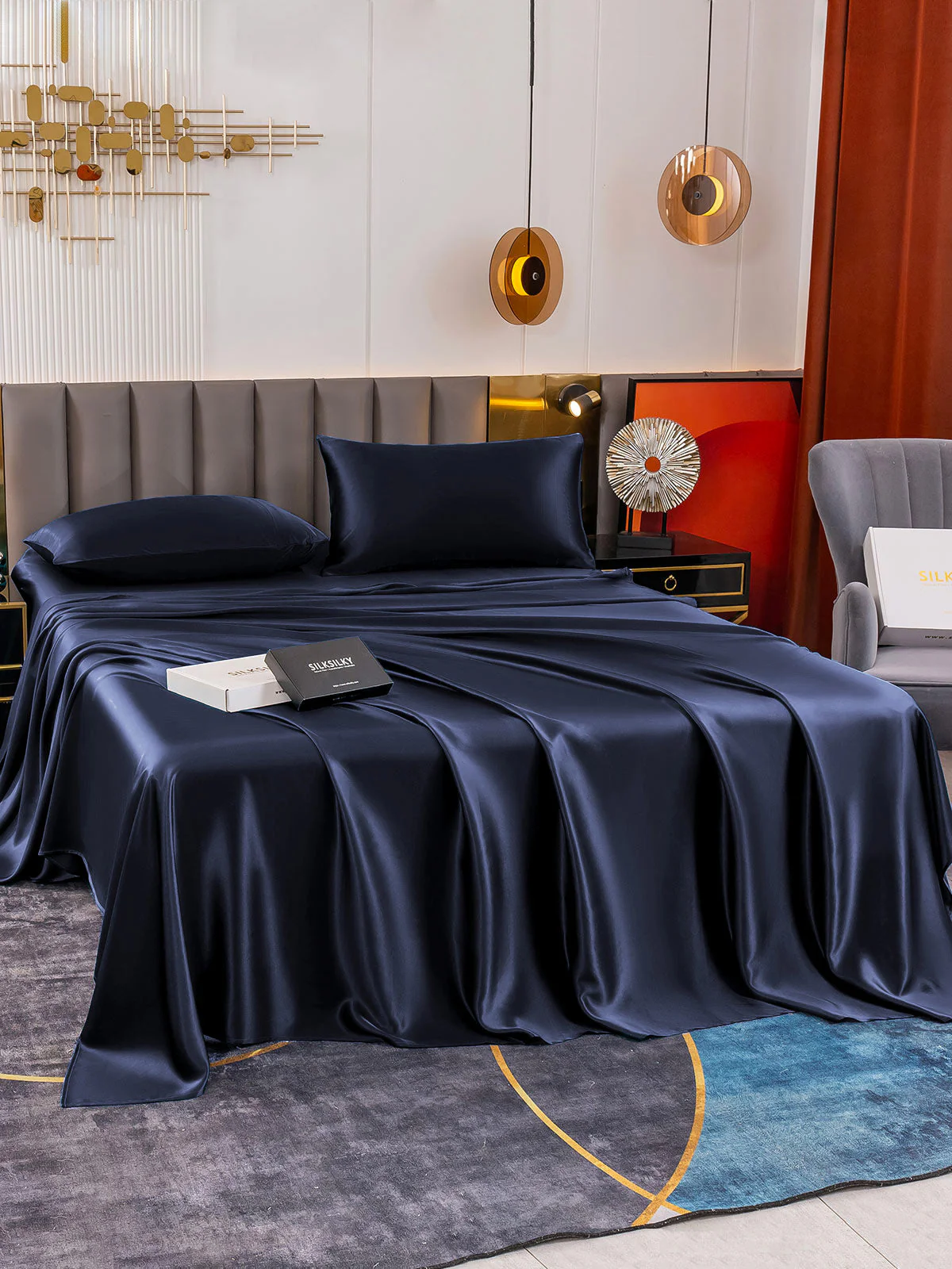 19Momme 4pièces soie 1x drap housse+1xDraps Plat+2x taies d‘oreiller - Image 13