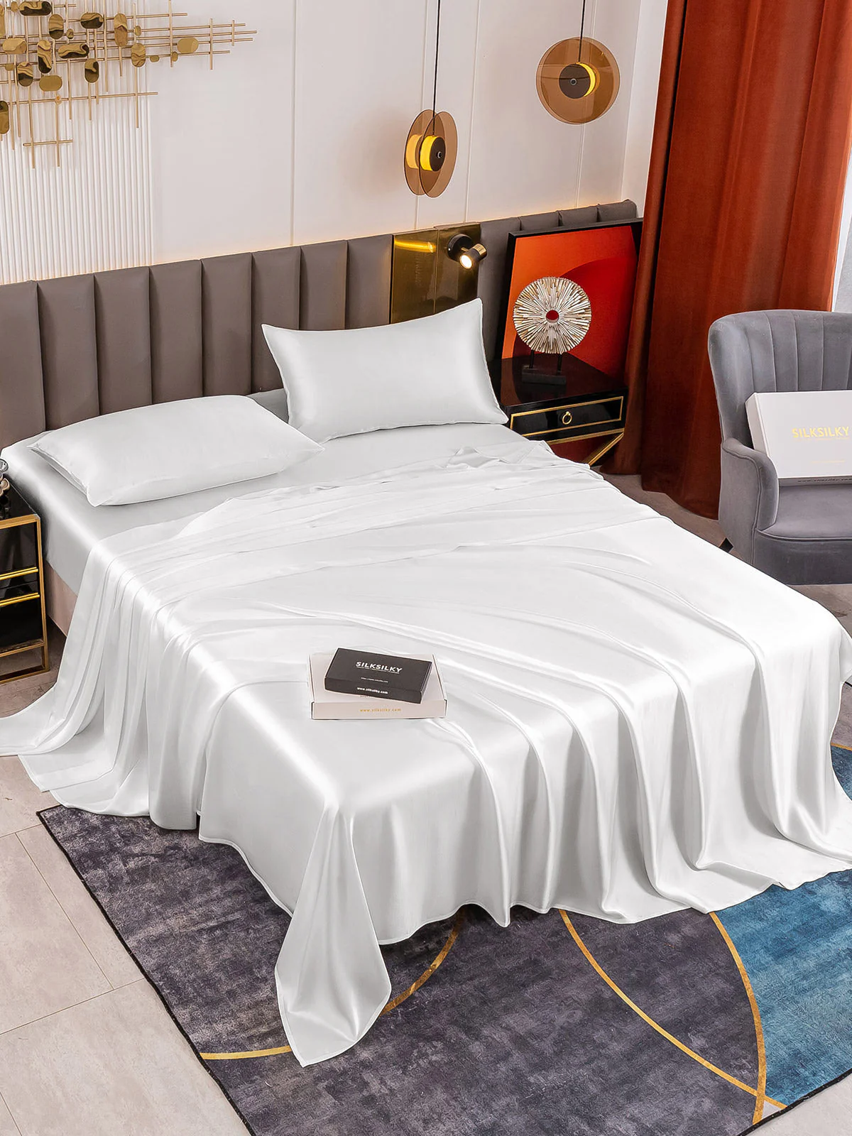 19Momme 4pièces soie 1x drap housse+1xDraps Plat+2x taies d‘oreiller - Image 15